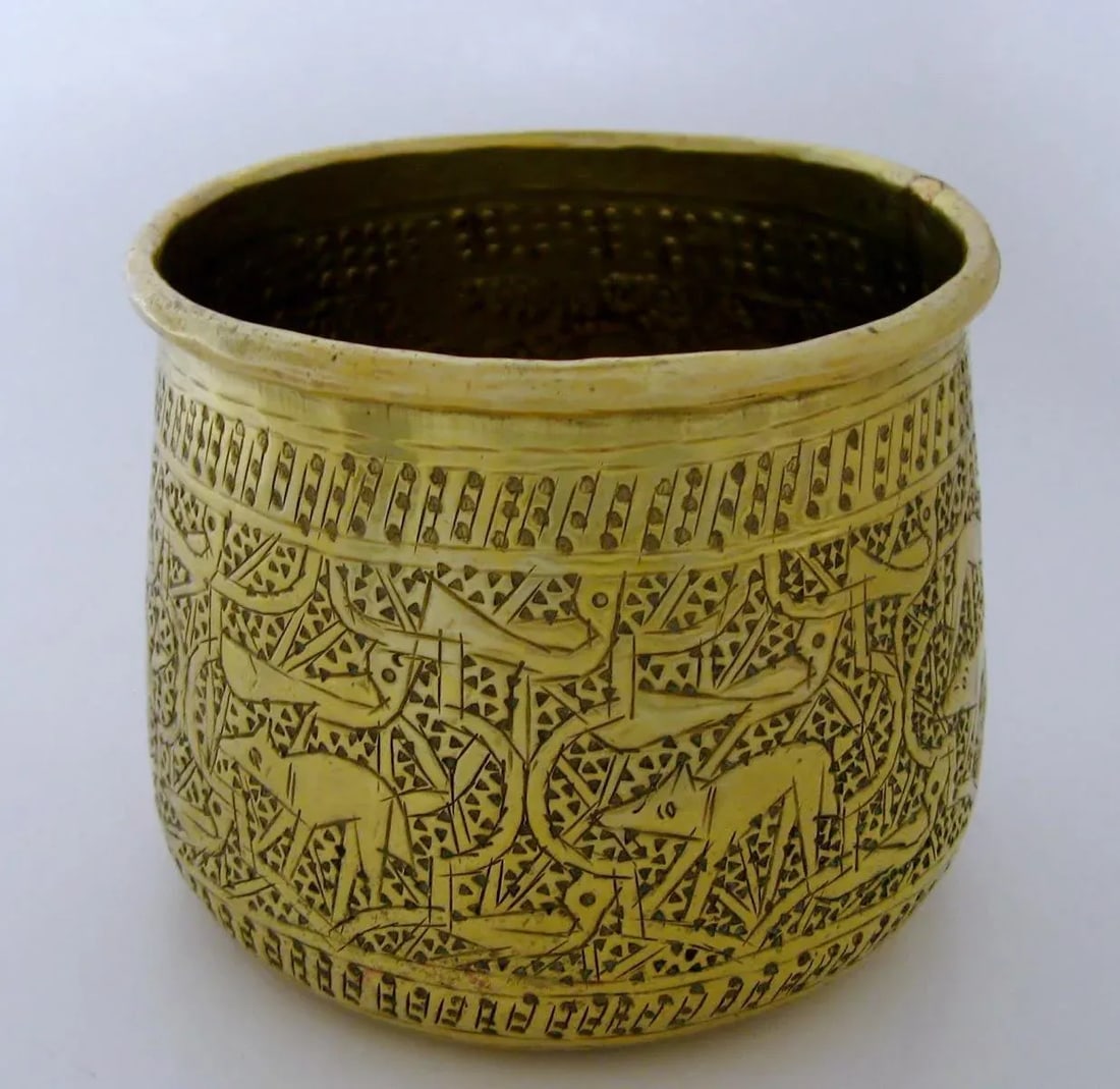 Late 19th Century Middle Eastern Brass Cup - 7