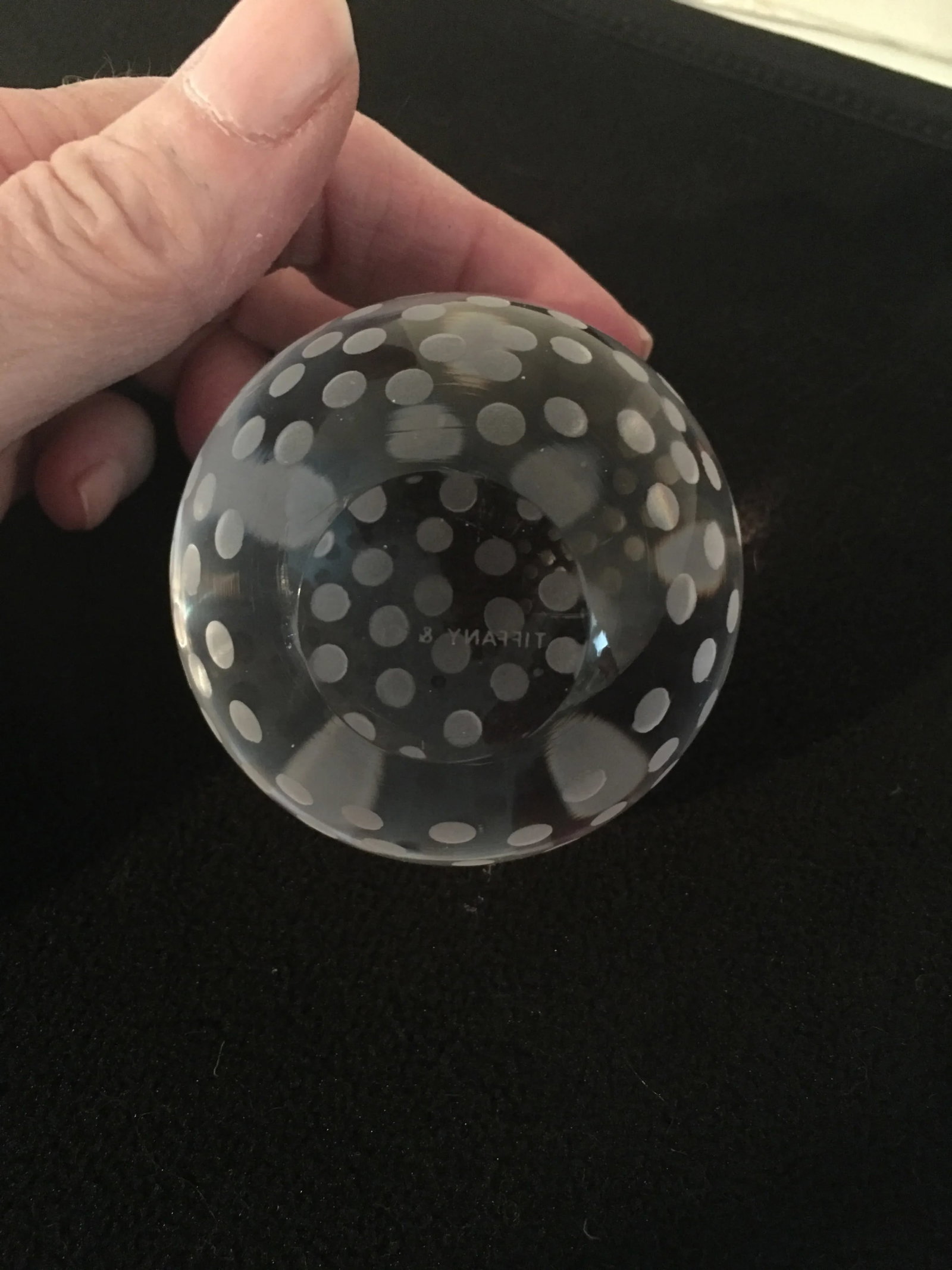 Tiffany and Co. Crystal Golf Ball Paper Weight - 2