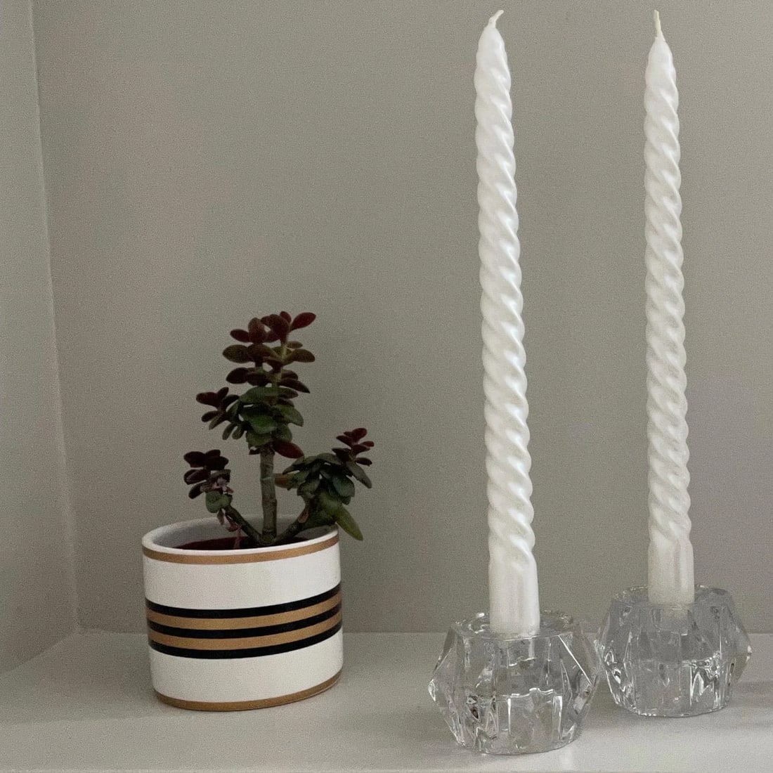 Mid-Century Modern Clear Glass Faceted Flip Taper and Tea Light Candle Holders - Set of 2 - 3