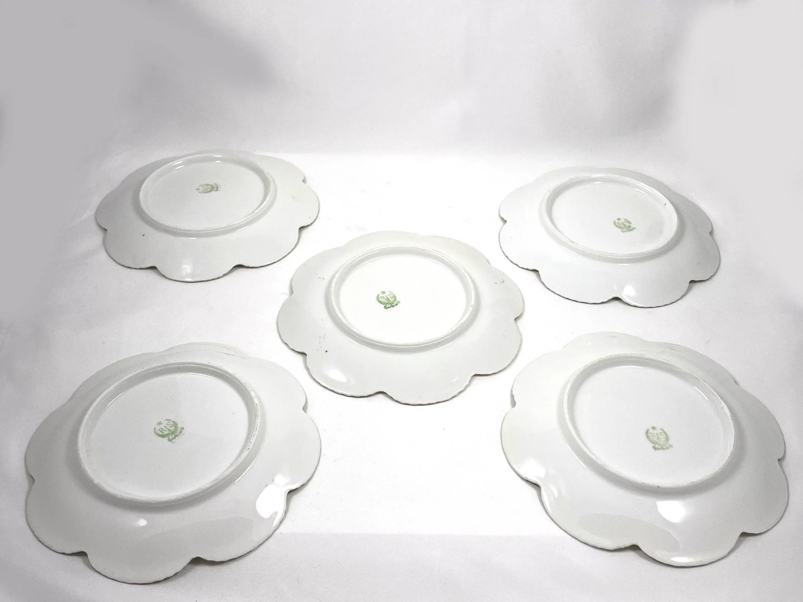 Antique Reinhold Schlegelmilch German Porcelain Flower Plates - Set of 5 - 5