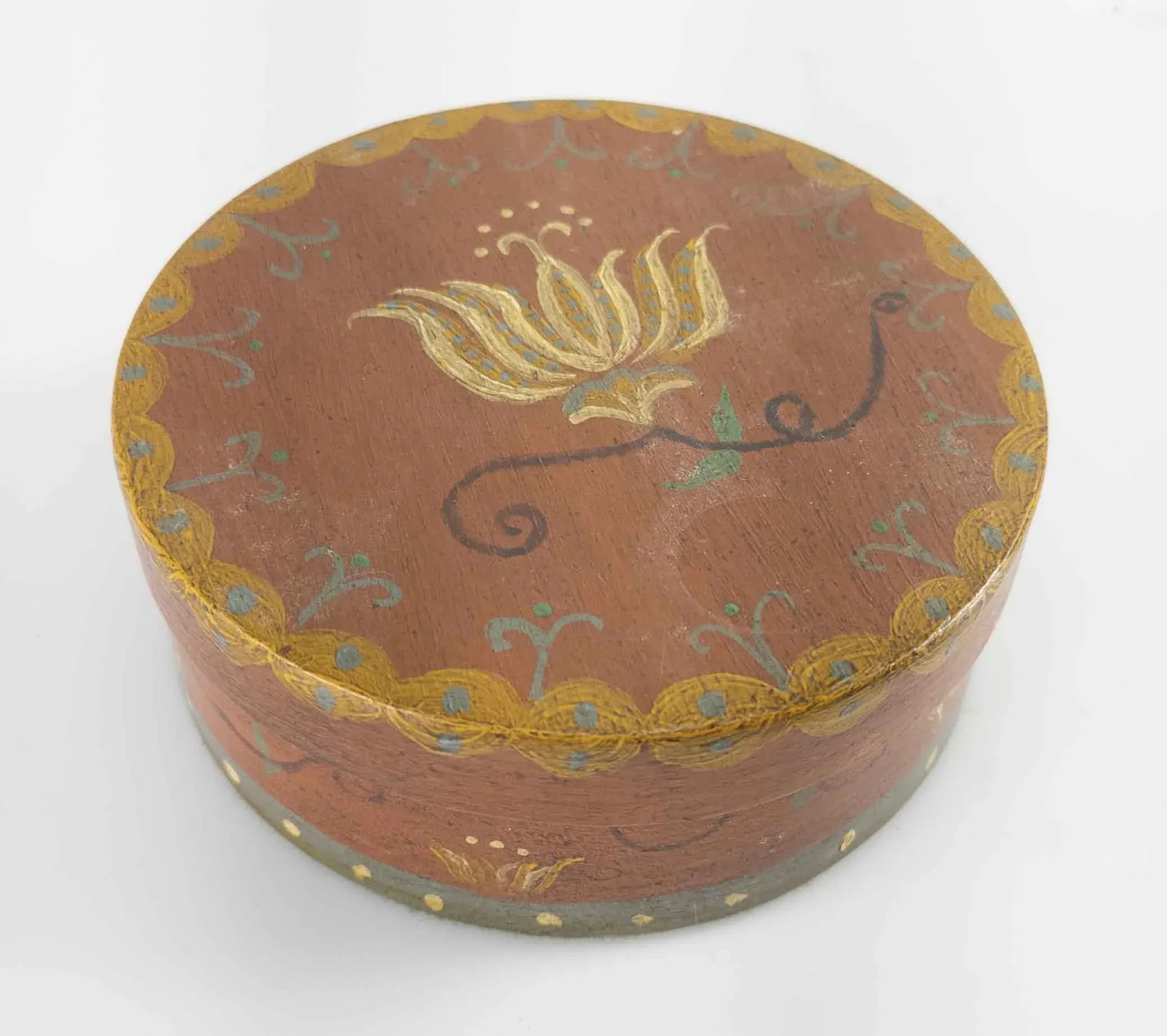 Vintage Scandinavian Pennsylvania Dutch Style Box - 7