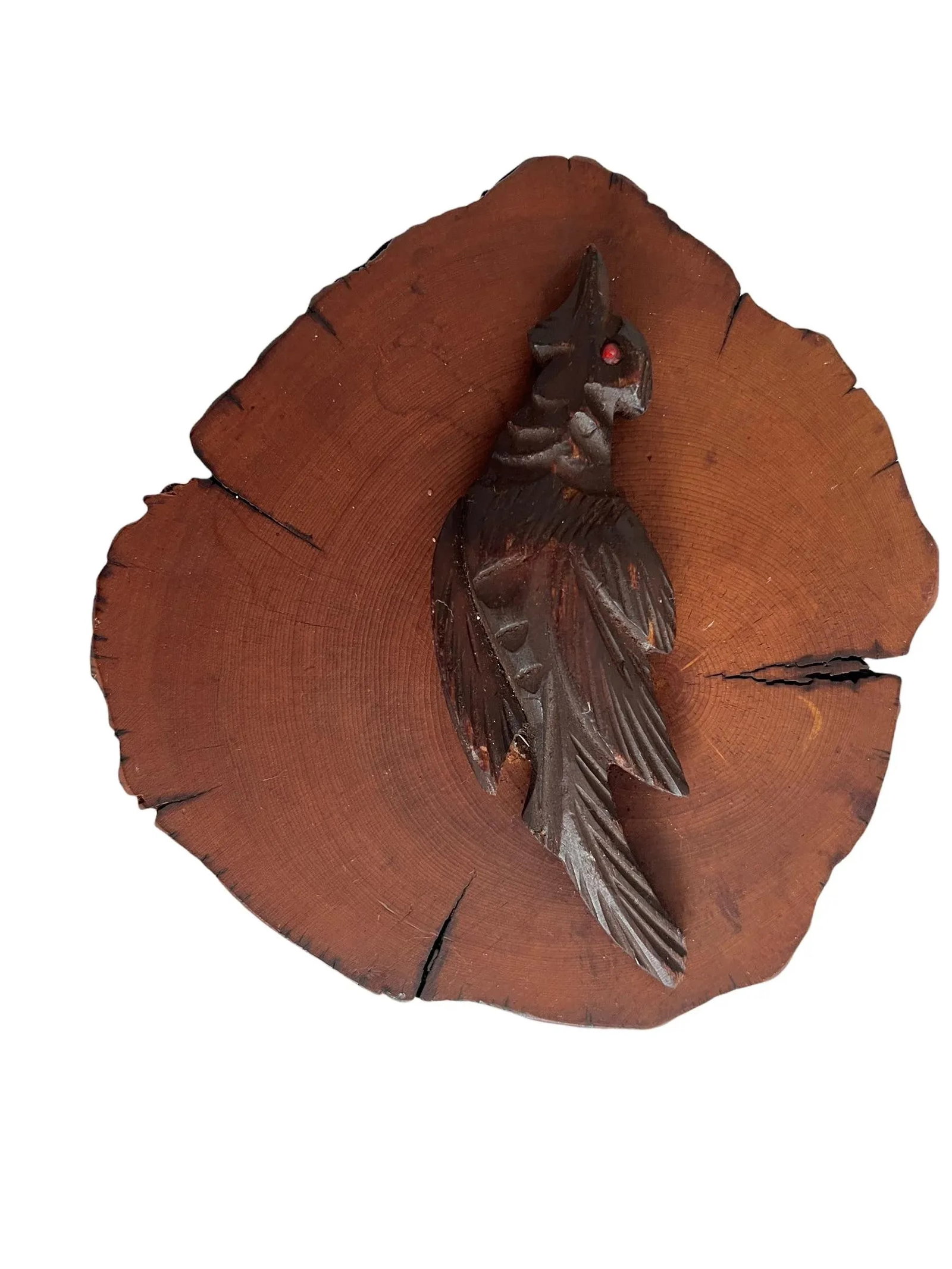 1970s Spancraft Handmade Wooden Live-Edge Trinket Box With Carved Bird - 7