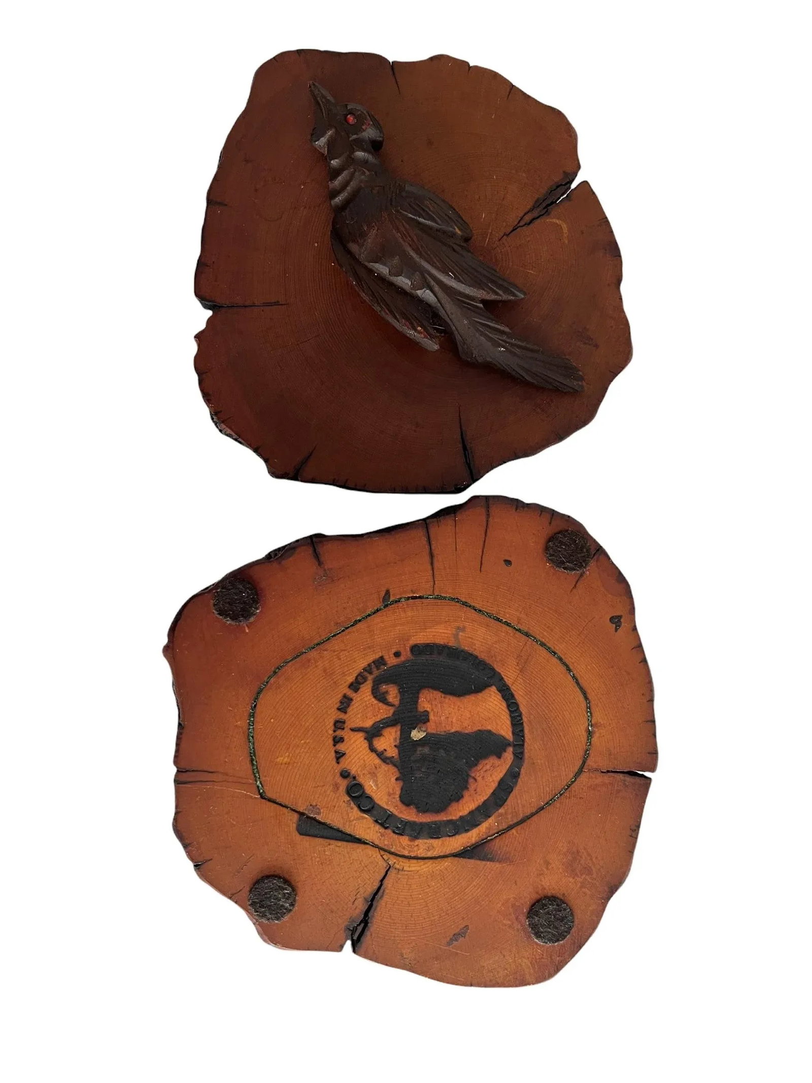 1970s Spancraft Handmade Wooden Live-Edge Trinket Box With Carved Bird - 9