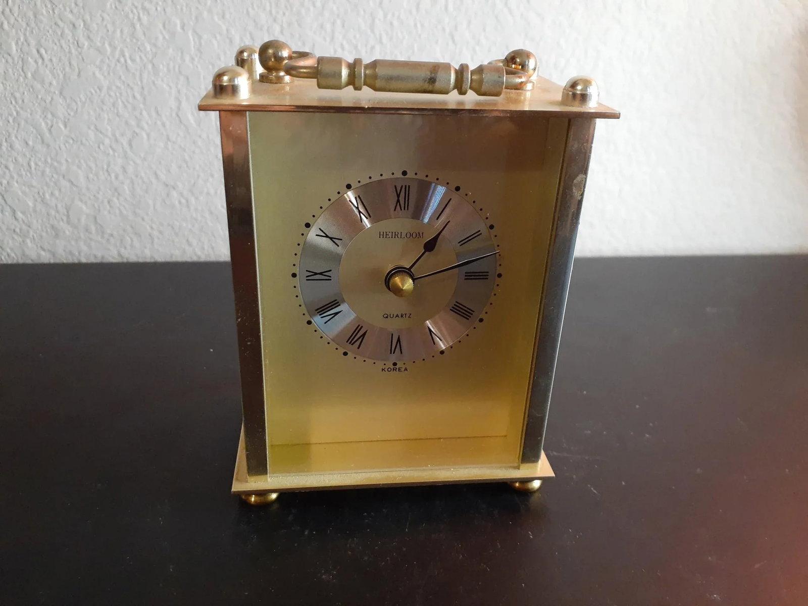 1970s Heirloom Brass Mantle or Desk Quartz Clock - 2