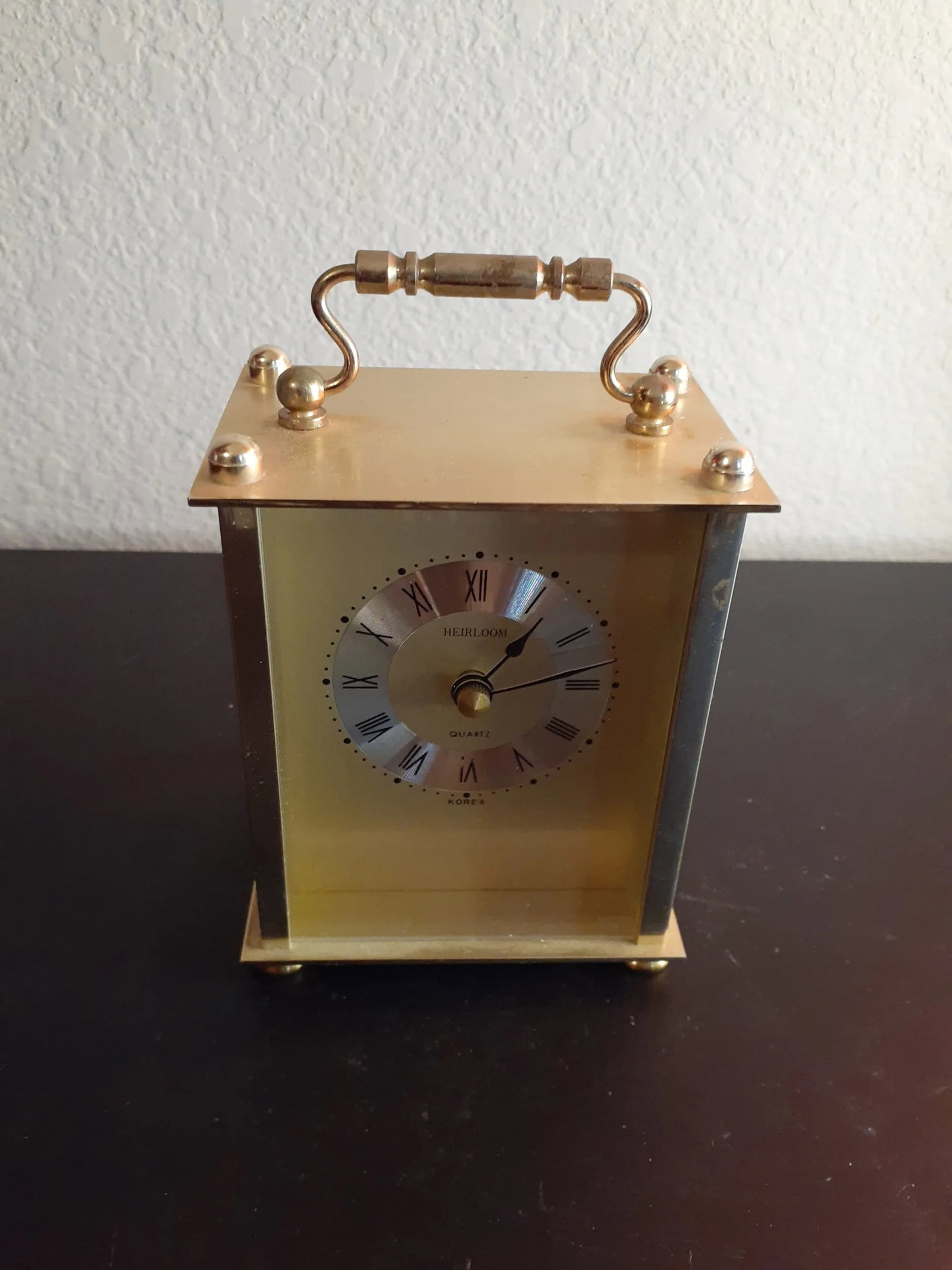 1970s Heirloom Brass Mantle or Desk Quartz Clock - 5