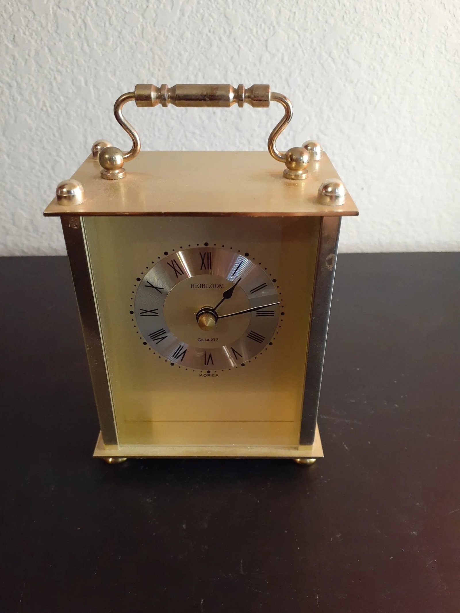 1970s Heirloom Brass Mantle or Desk Quartz Clock - 6