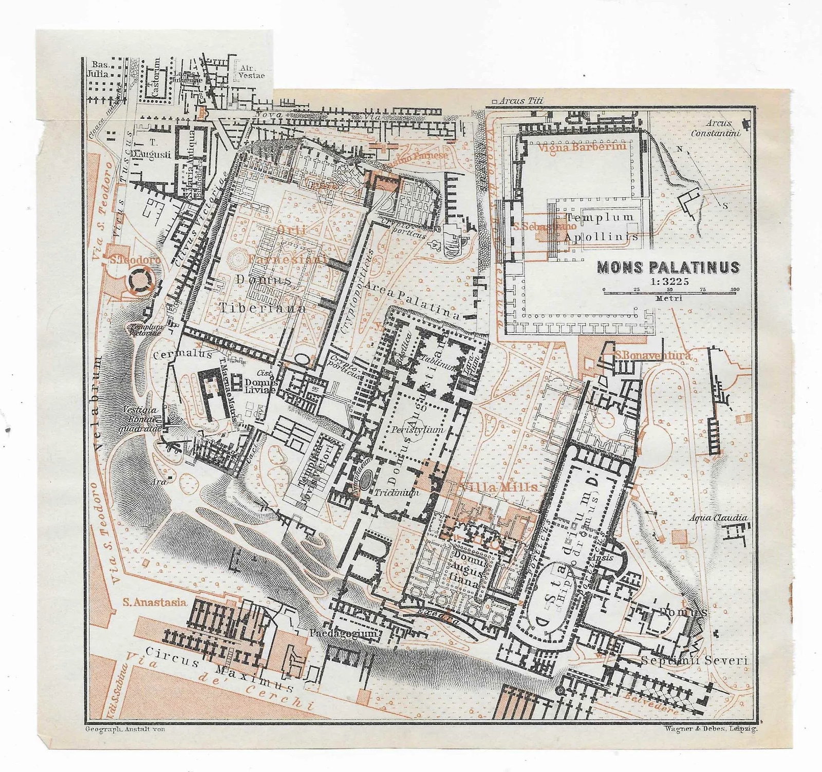 1910s Italian Map of Palatine Hill in Rome - 3