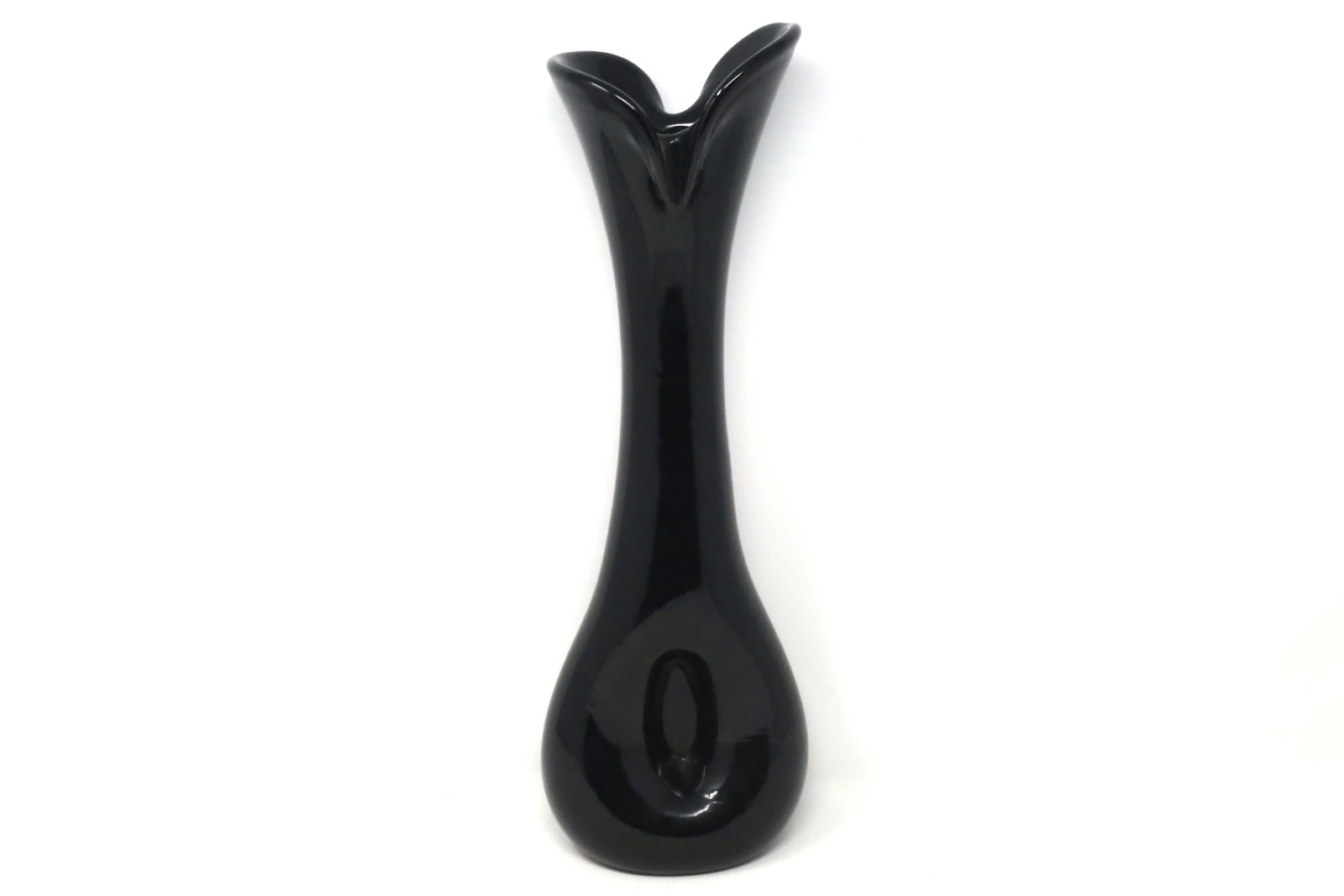 Vintage Tall Black Sculptural Vase - 3