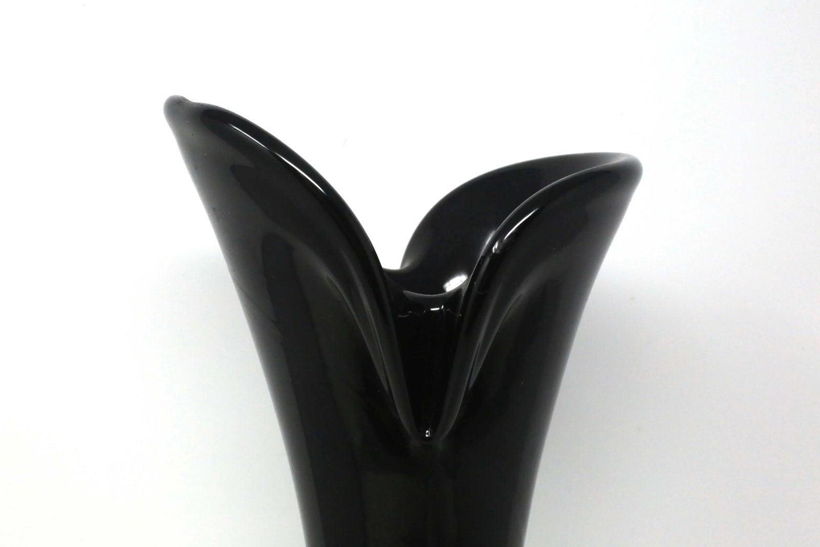 Vintage Tall Black Sculptural Vase - 4