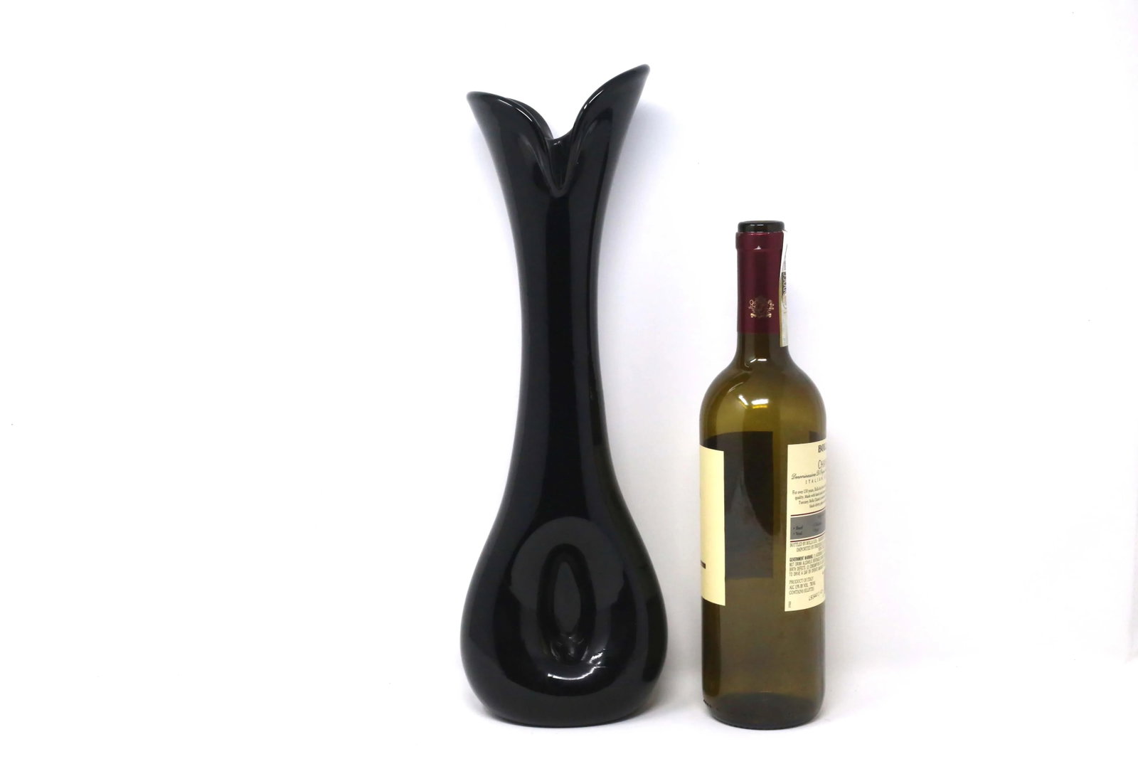 Vintage Tall Black Sculptural Vase - 5