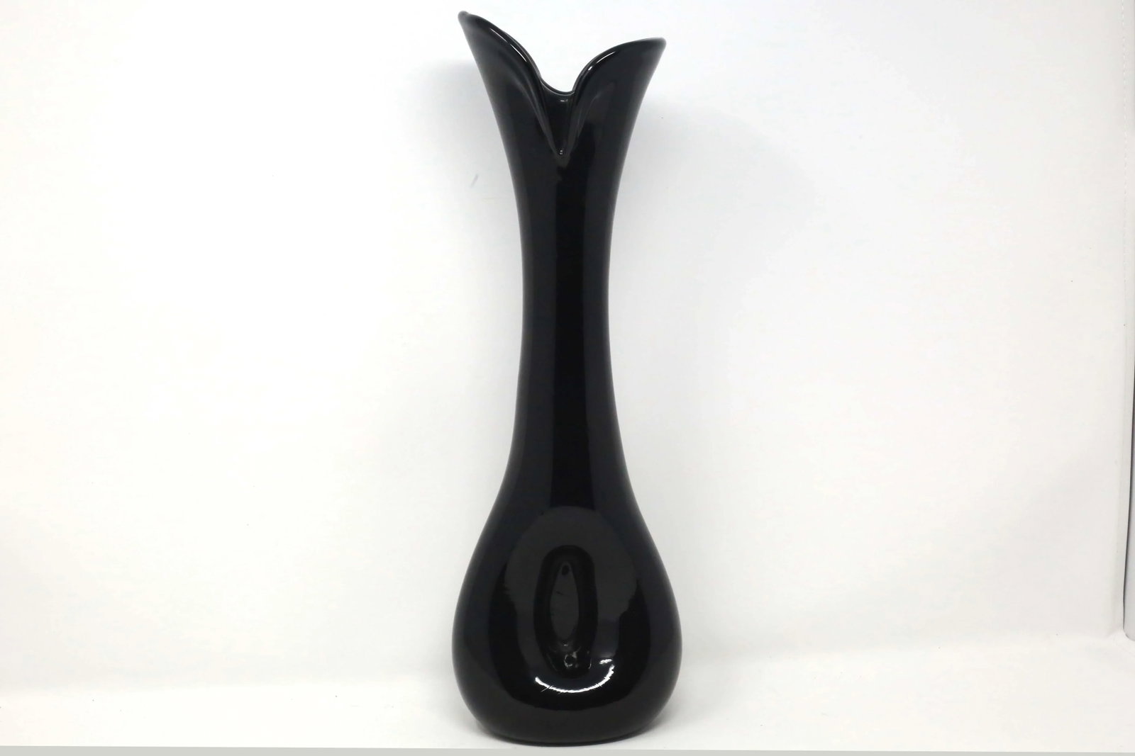 Vintage Tall Black Sculptural Vase - 7