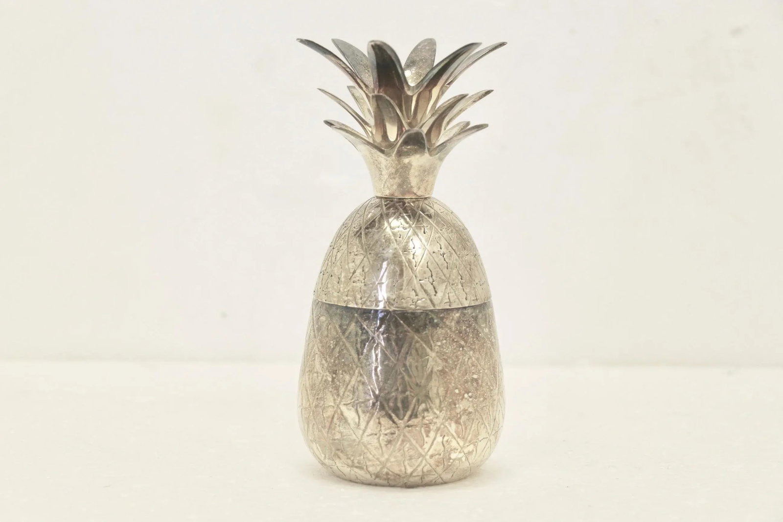 Silverplated Etched Pineapple Indian Votive Candleholder - 2