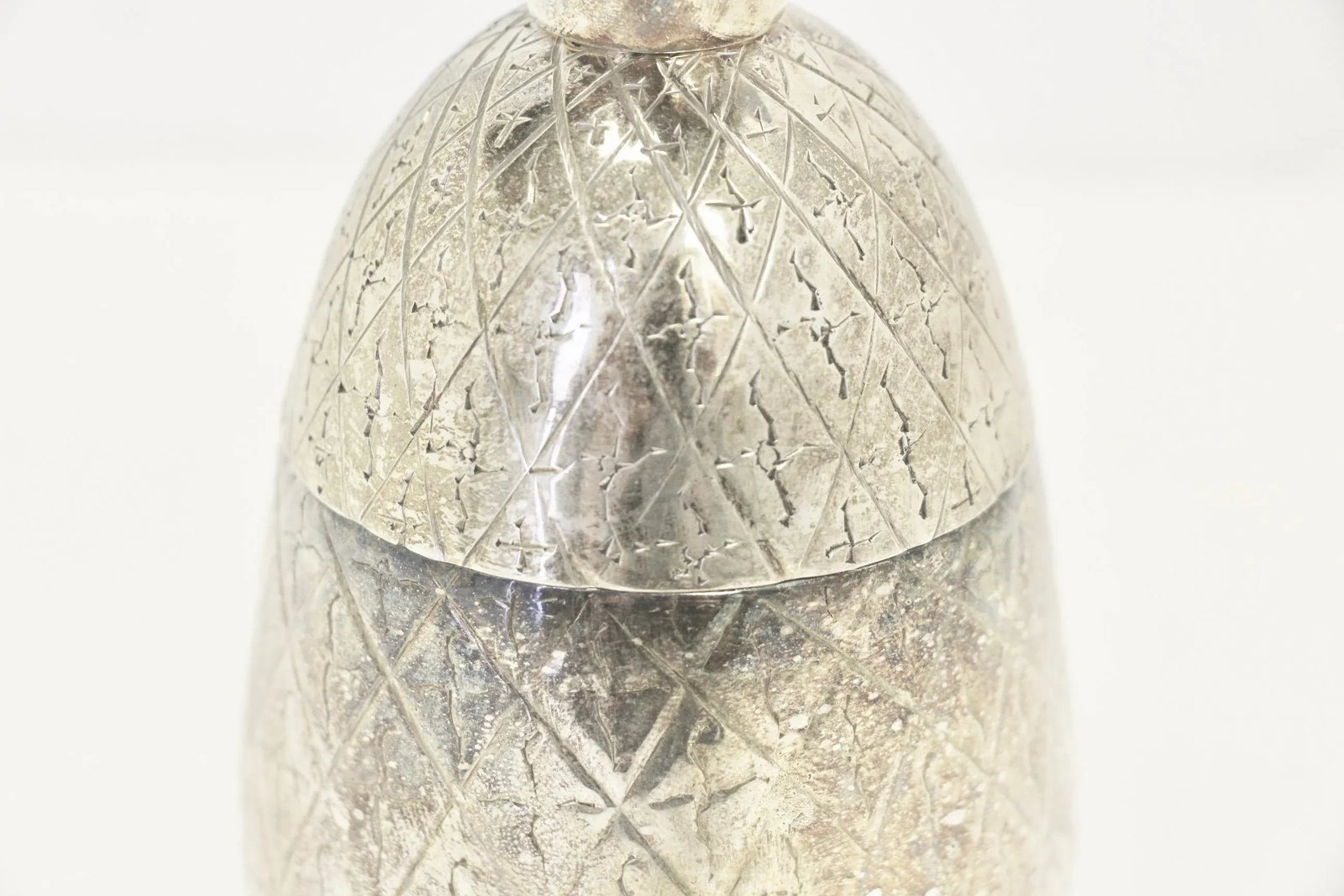 Silverplated Etched Pineapple Indian Votive Candleholder - 3