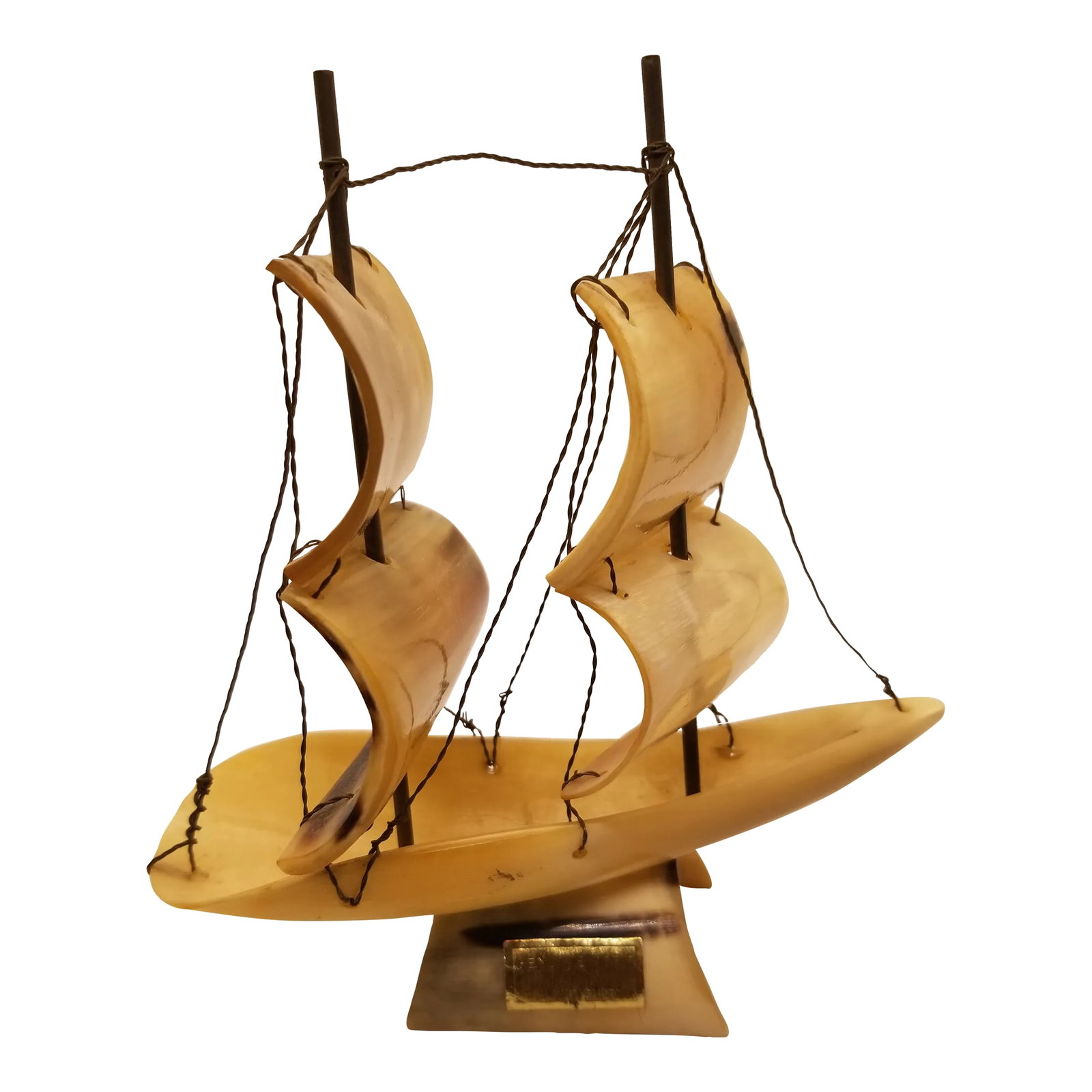 Vintage Schooner Nautical Horns Sailing Ship, Made in Italy (1 of 3)