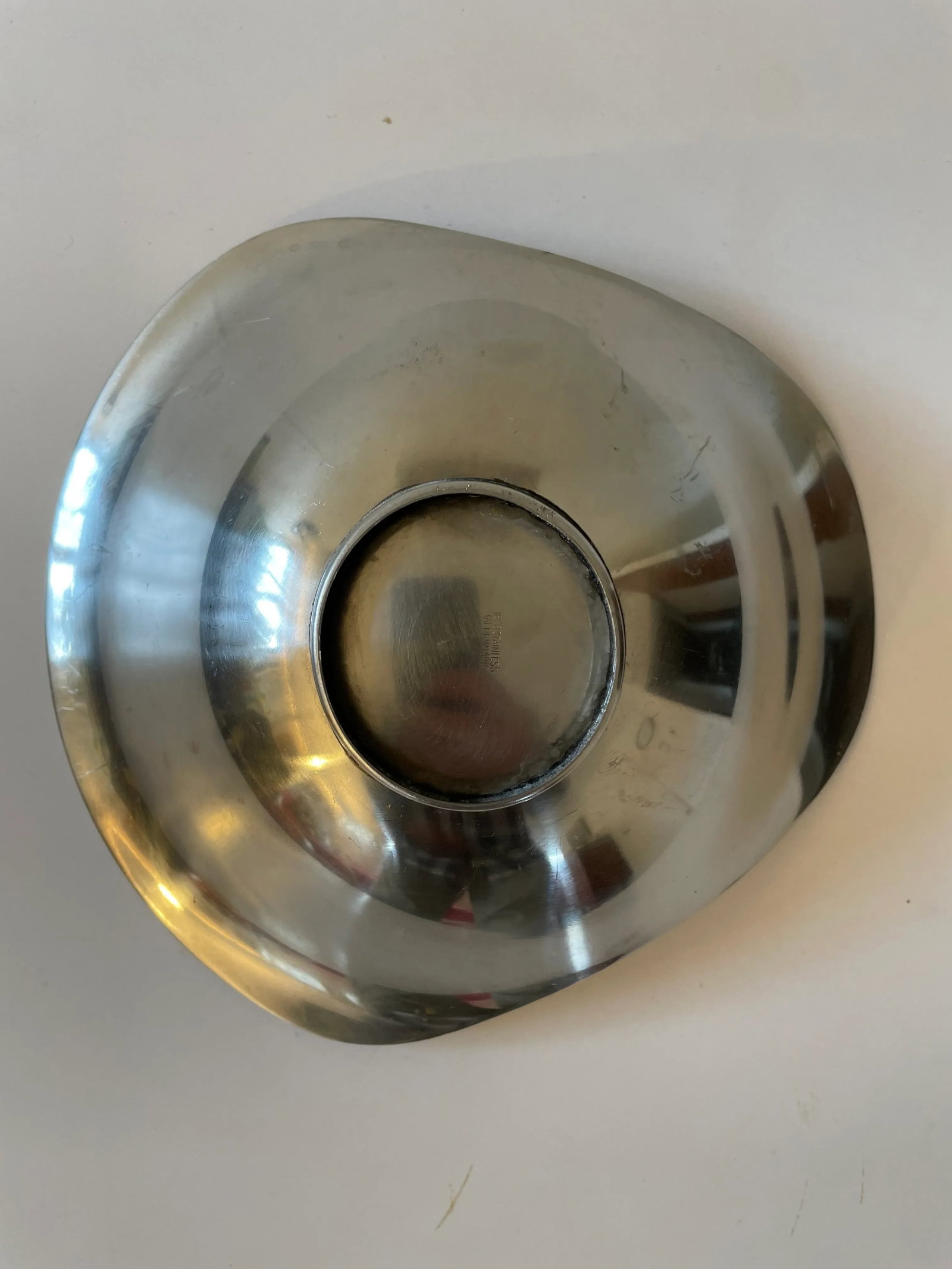 1950s Danish Stainless Steel Amoeba-Shaped Bowl - 3