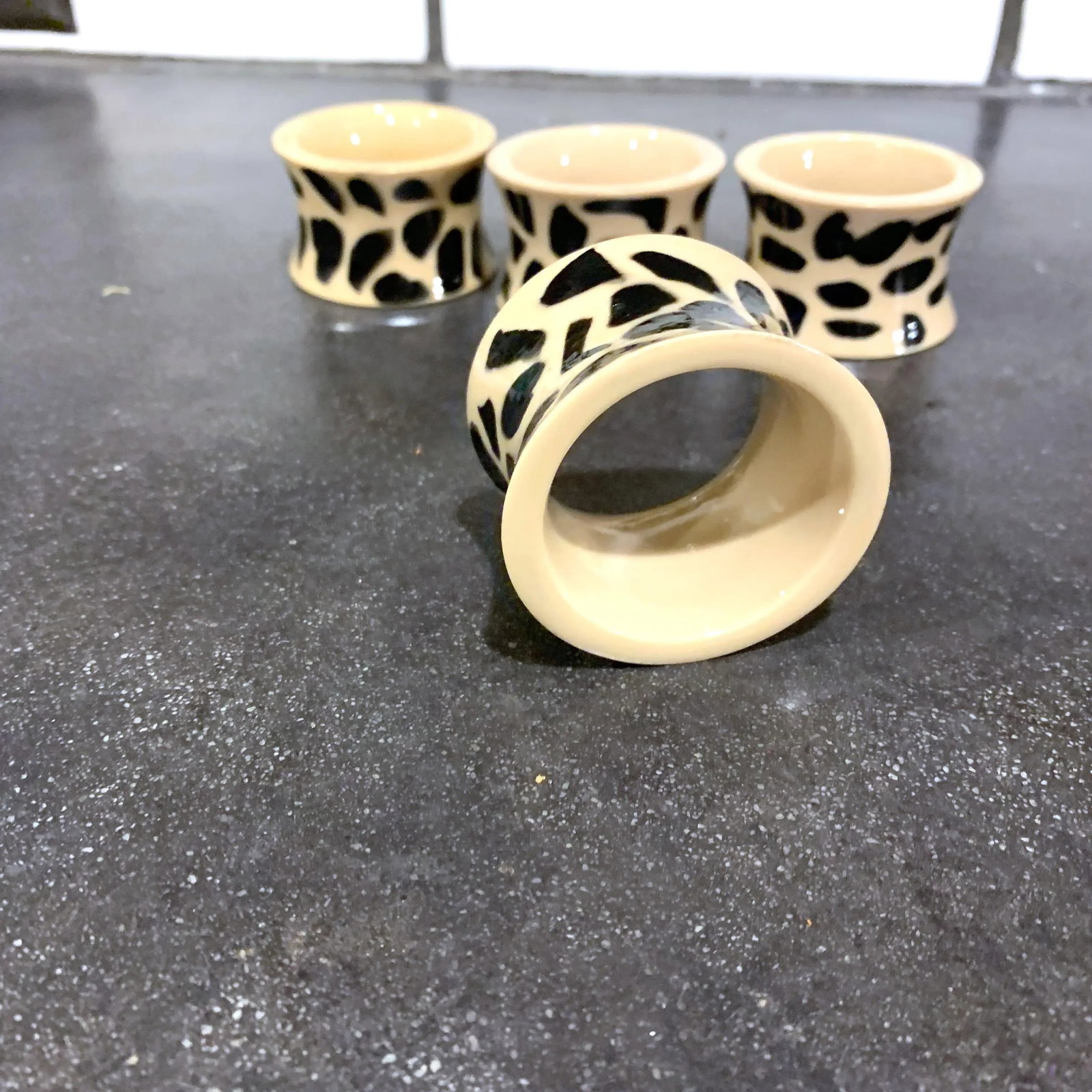 Vintage Leopard Spots Napkin Rings - a Set of 4 - 5