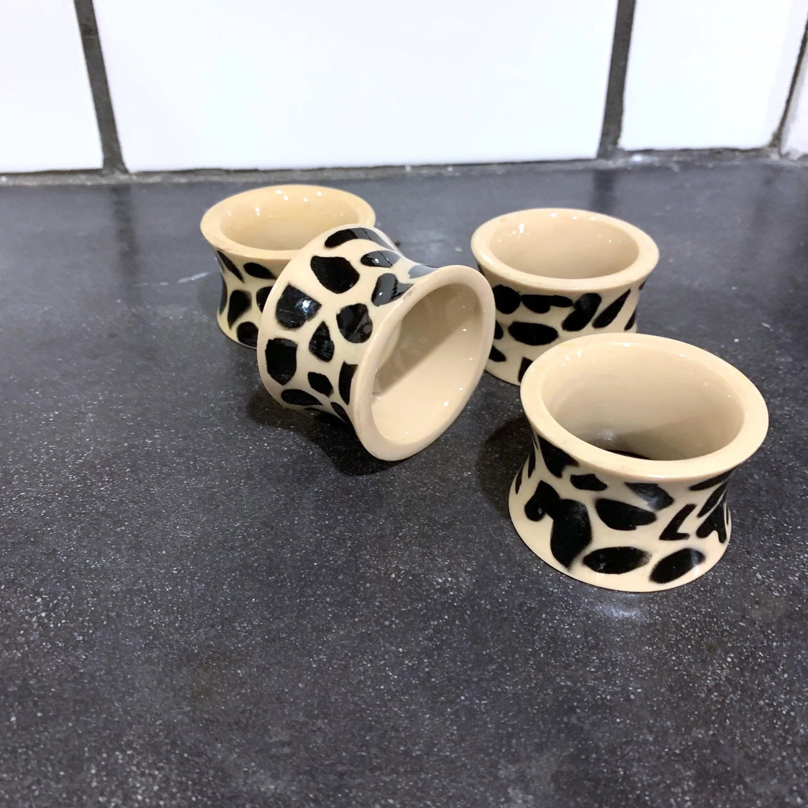 Vintage Leopard Spots Napkin Rings - a Set of 4 - 6