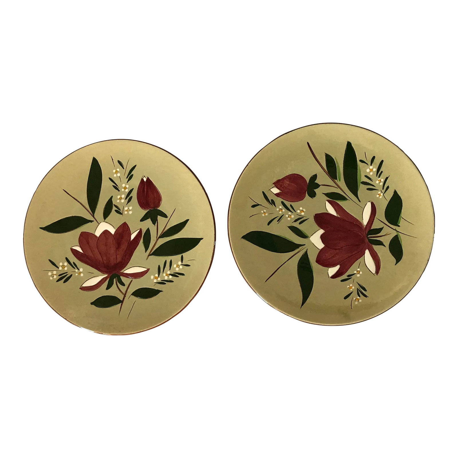 Midcentury Stangl Pottery "Magnolia" Dinner Plates S/2 (1 of 7)