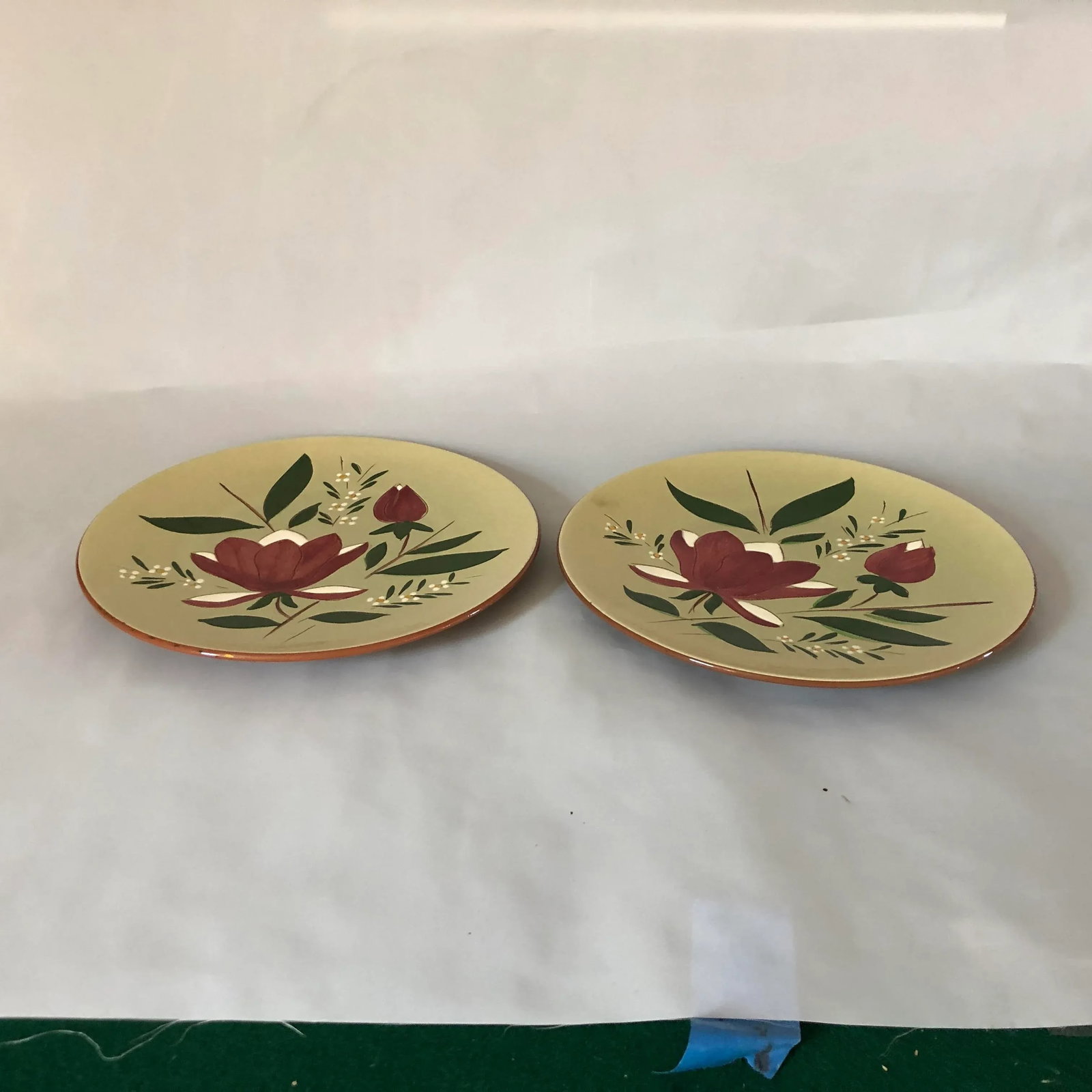 Midcentury Stangl Pottery "Magnolia" Dinner Plates S/2 - 6