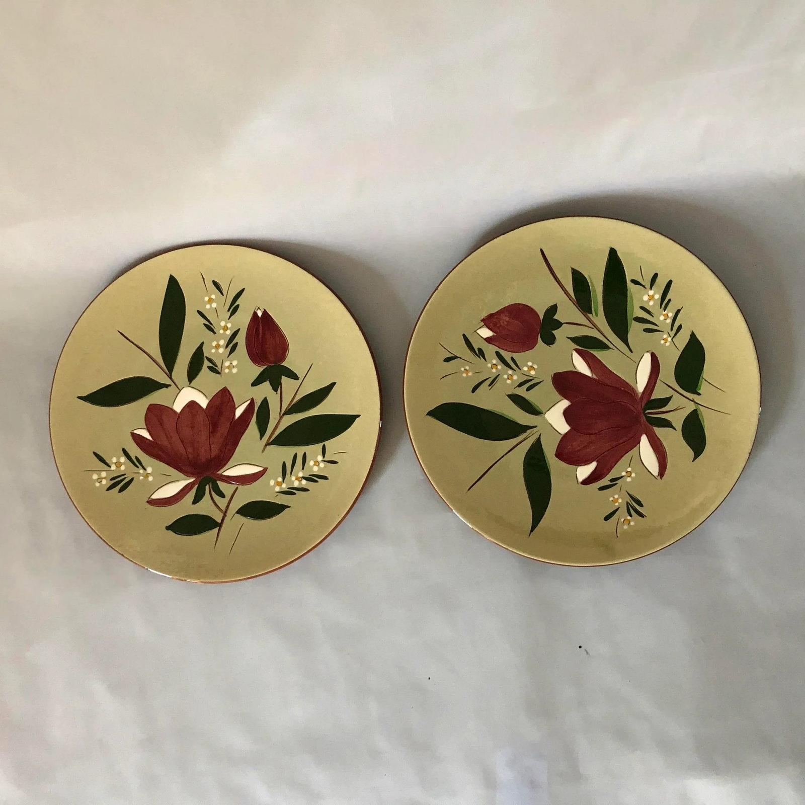 Midcentury Stangl Pottery "Magnolia" Dinner Plates S/2 - 7