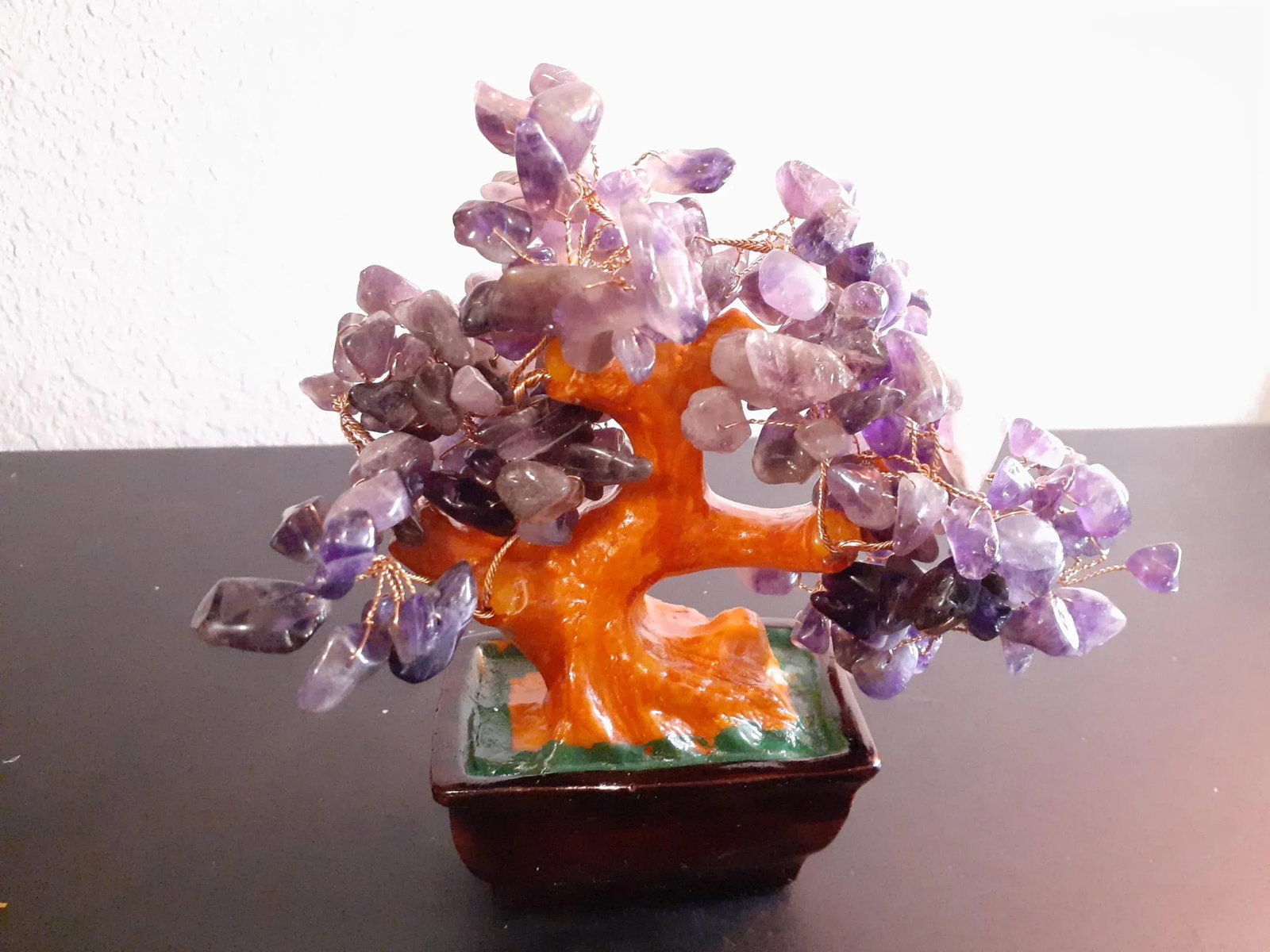 1980s Feng Shui Amethyst Crystal Bonsai Tree - 5