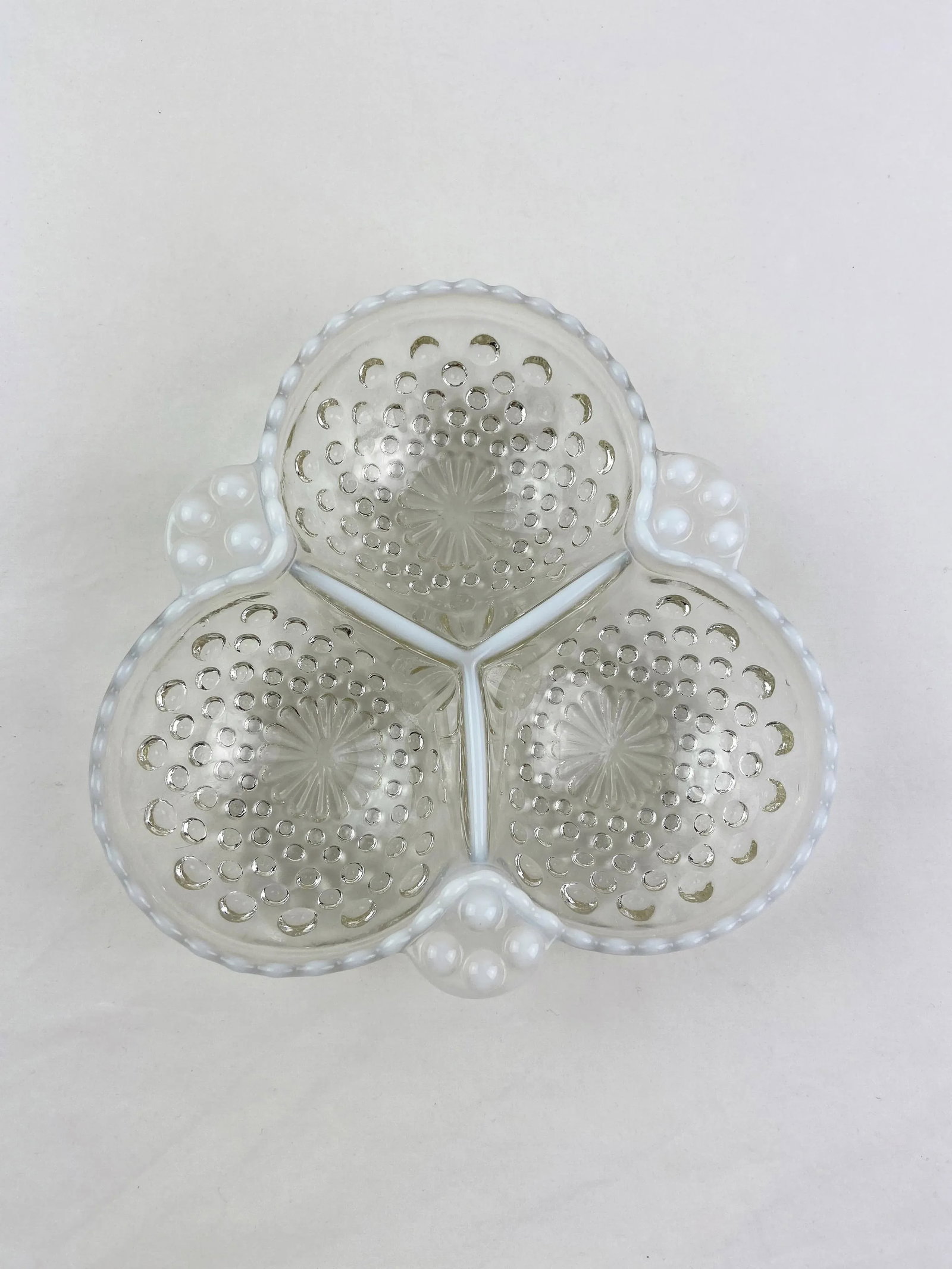 1940's Anchor Hocking Moonstone Opalescent Divided Dish - 2