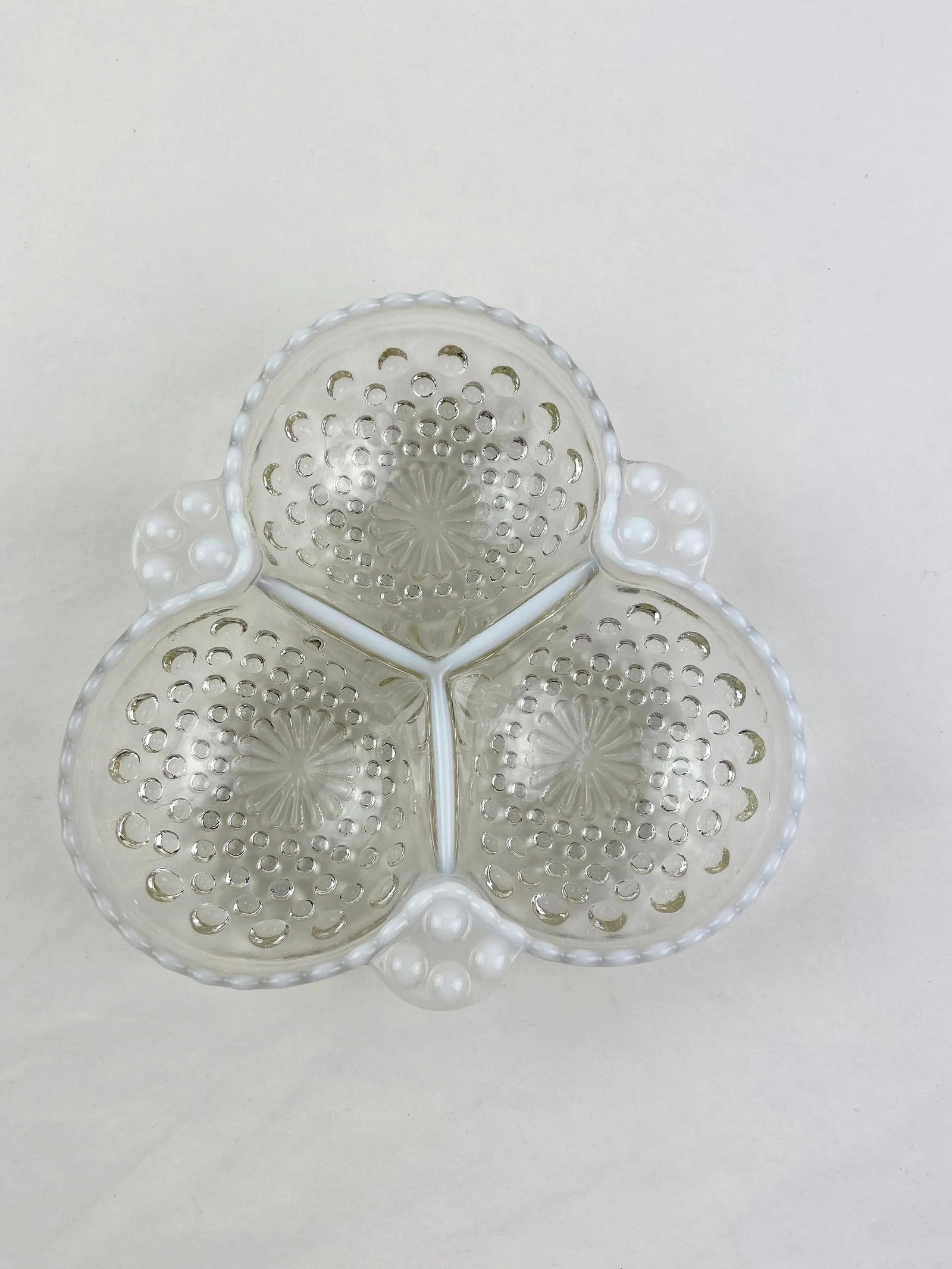 1940's Anchor Hocking Moonstone Opalescent Divided Dish - 8