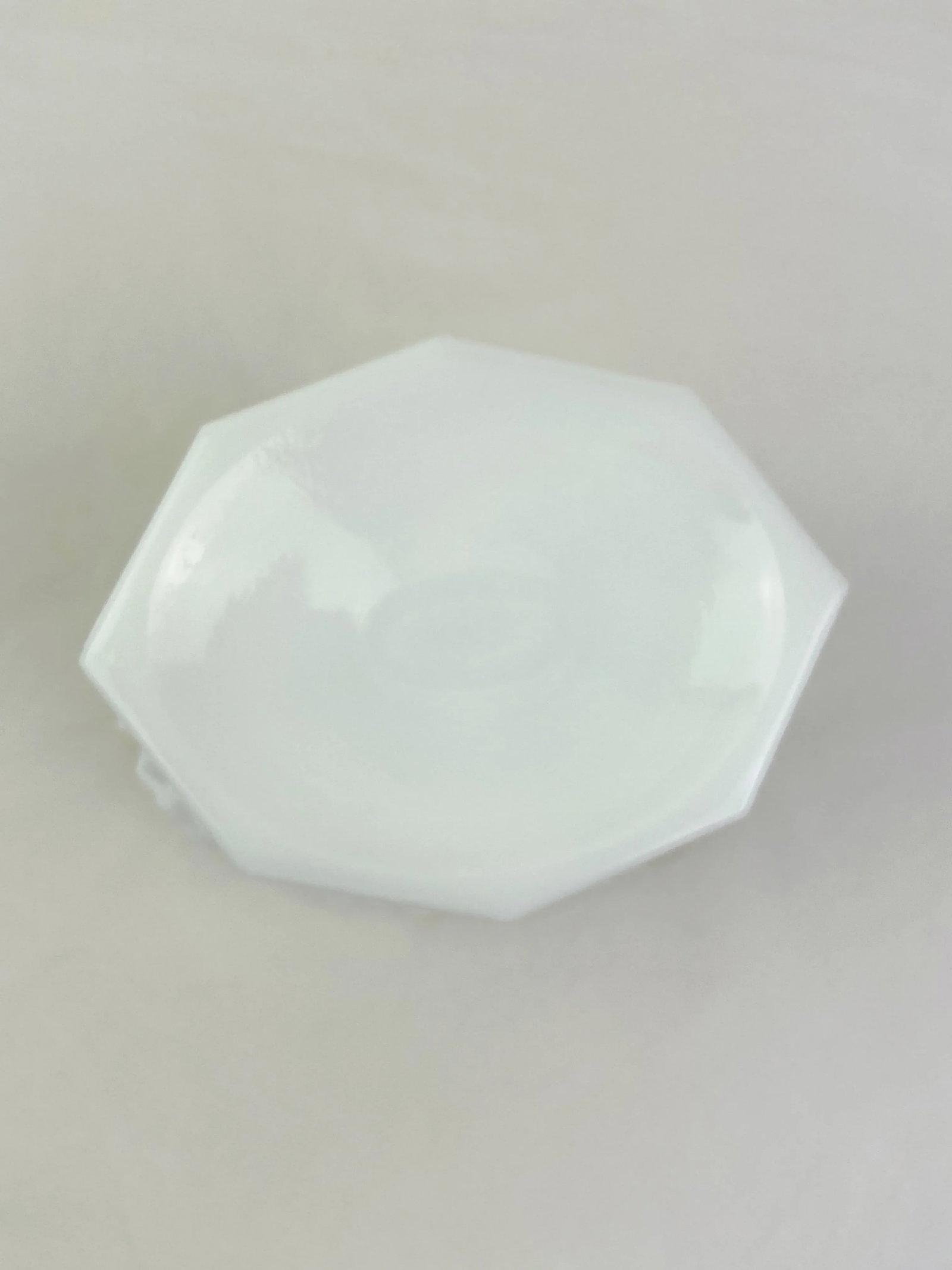 1960s Kemple Toltec Milk Glass White Oval Pedestal Bowl - 5