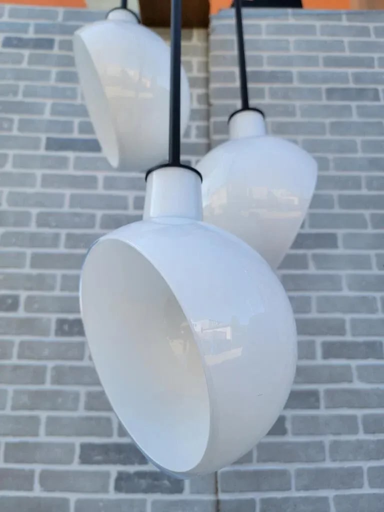 Edendale Angled Opal Hanging 3 Pendant Light Fixture - 2