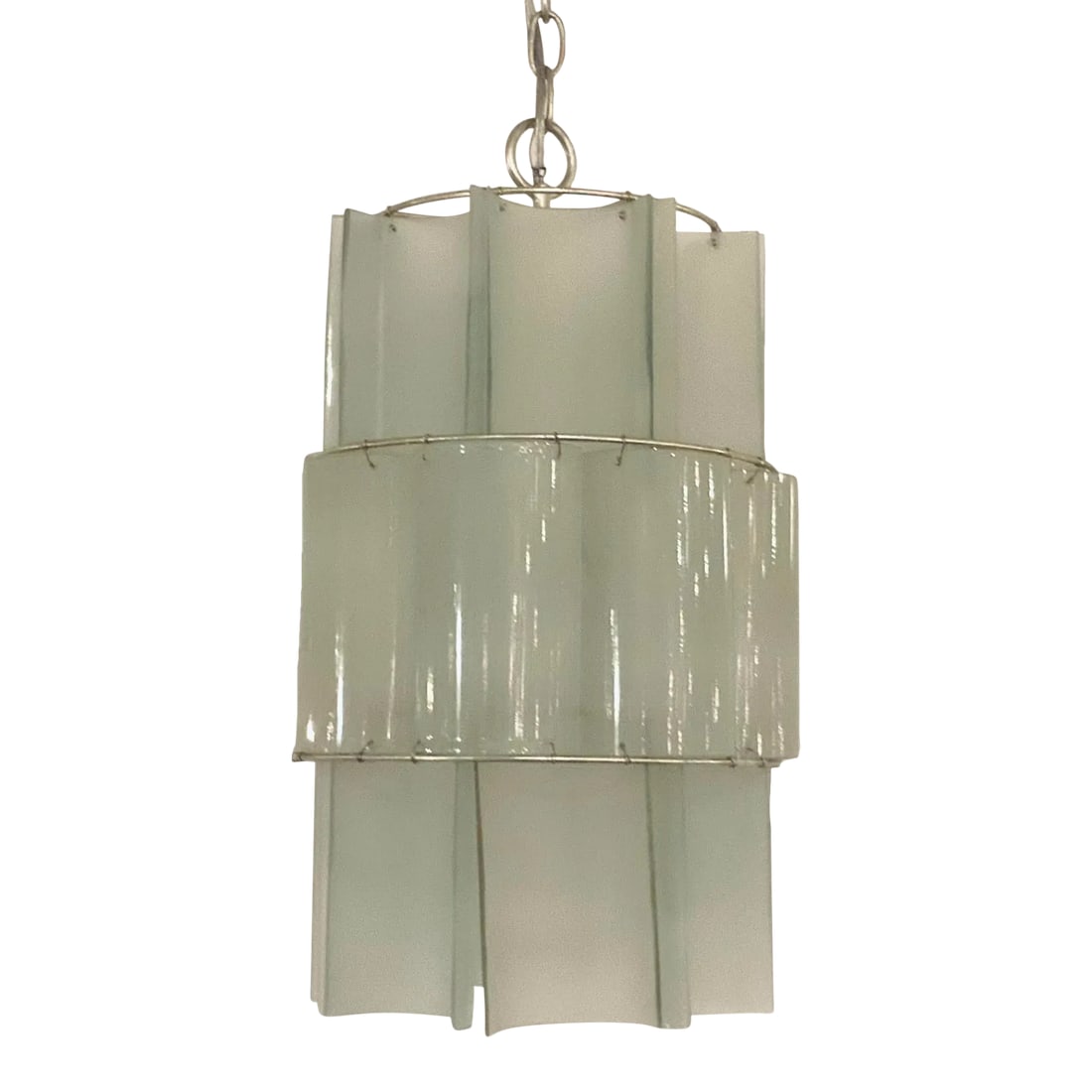 Currey & Co. Modern Frosted Glass Pendant Light Prototype: Stylish Currey & Co. Modern Frosted Glass Pendant Light Prototype, showroom floor sample Condition: Imperfections: Some Imperfections Condition Notes: Showroom floor sample, not brand new from a box