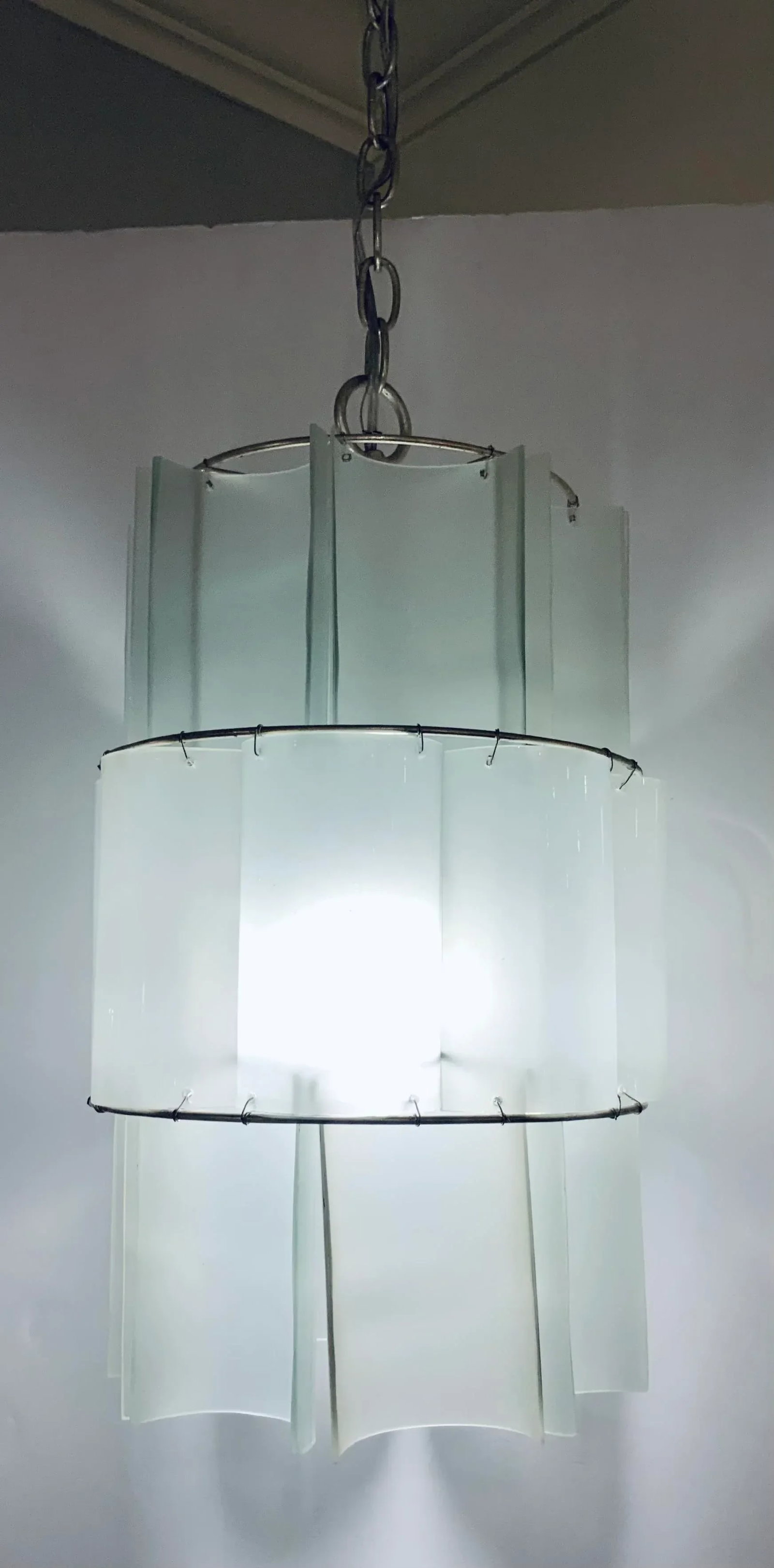 Currey & Co. Modern Frosted Glass Pendant Light Prototype - 4