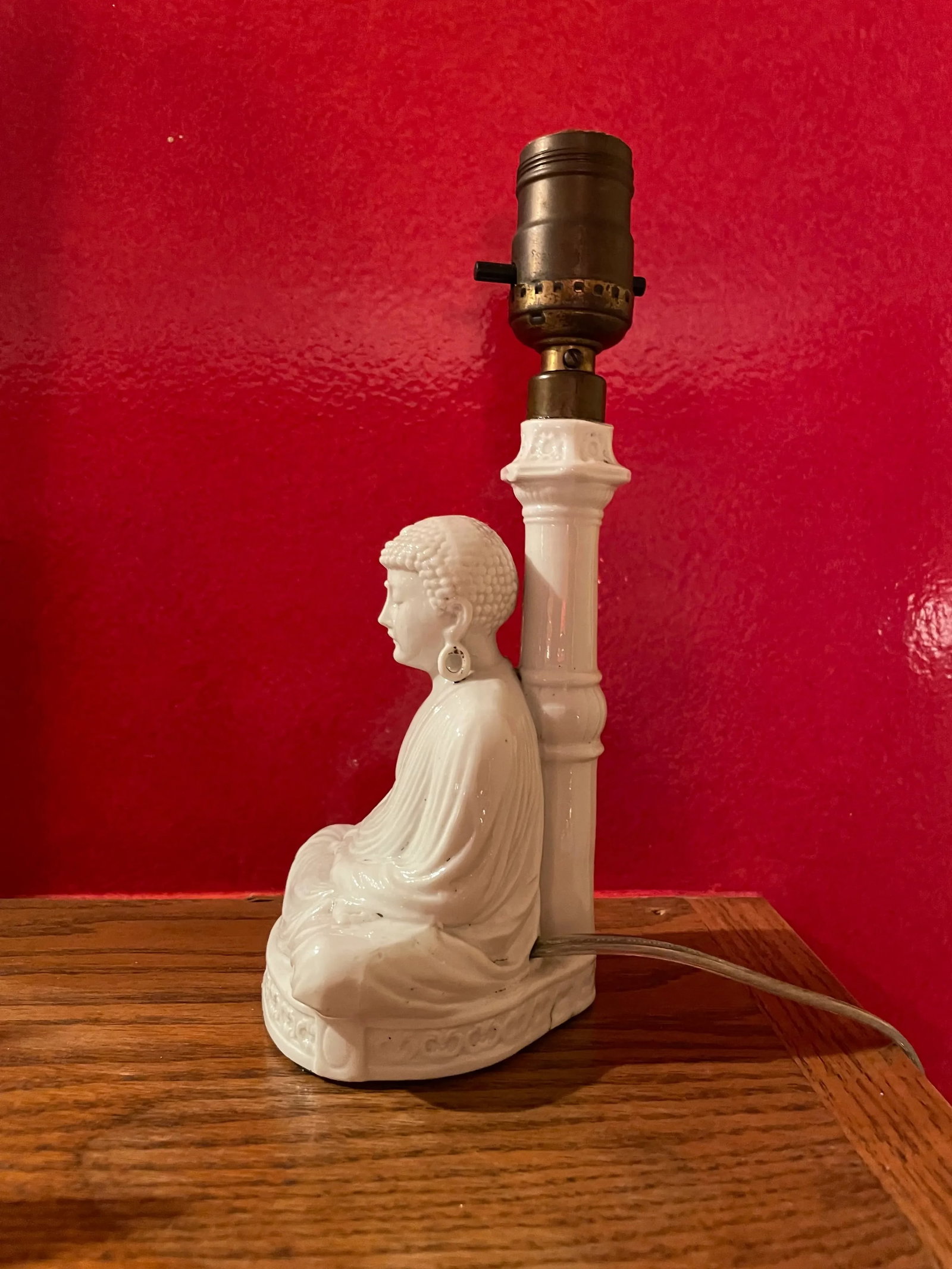 1920s Small Blanc De Chine Seated Buddha Lamp - 2