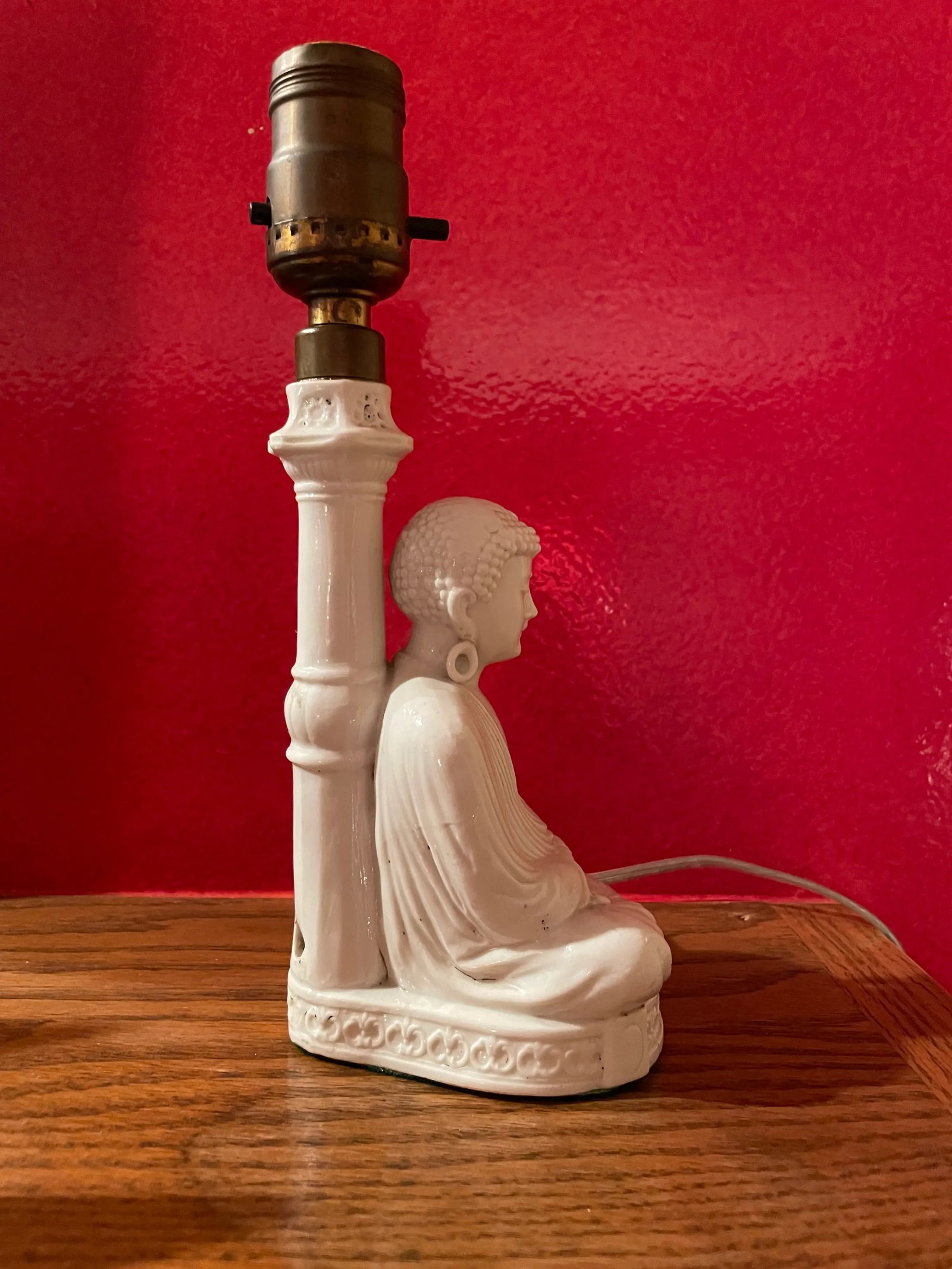 1920s Small Blanc De Chine Seated Buddha Lamp - 3