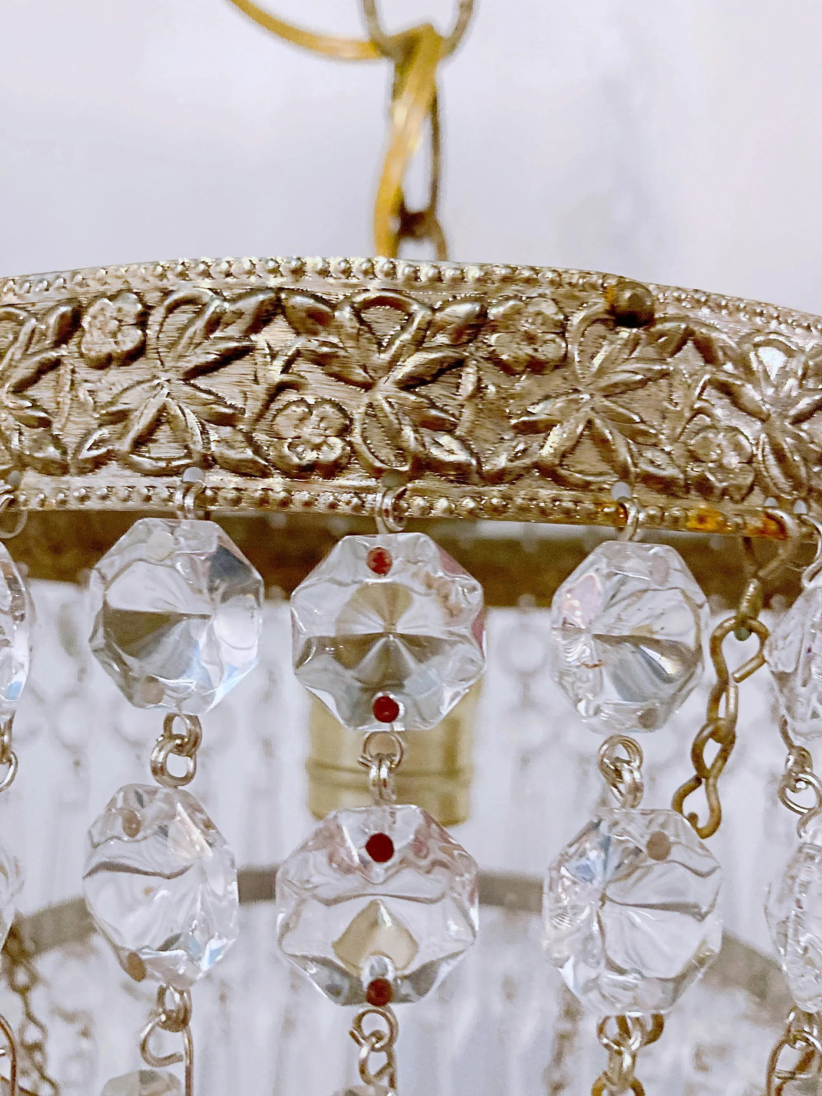 Mid 20th Century Italian Brass Upside Down Layered Cake Chandelier - 4