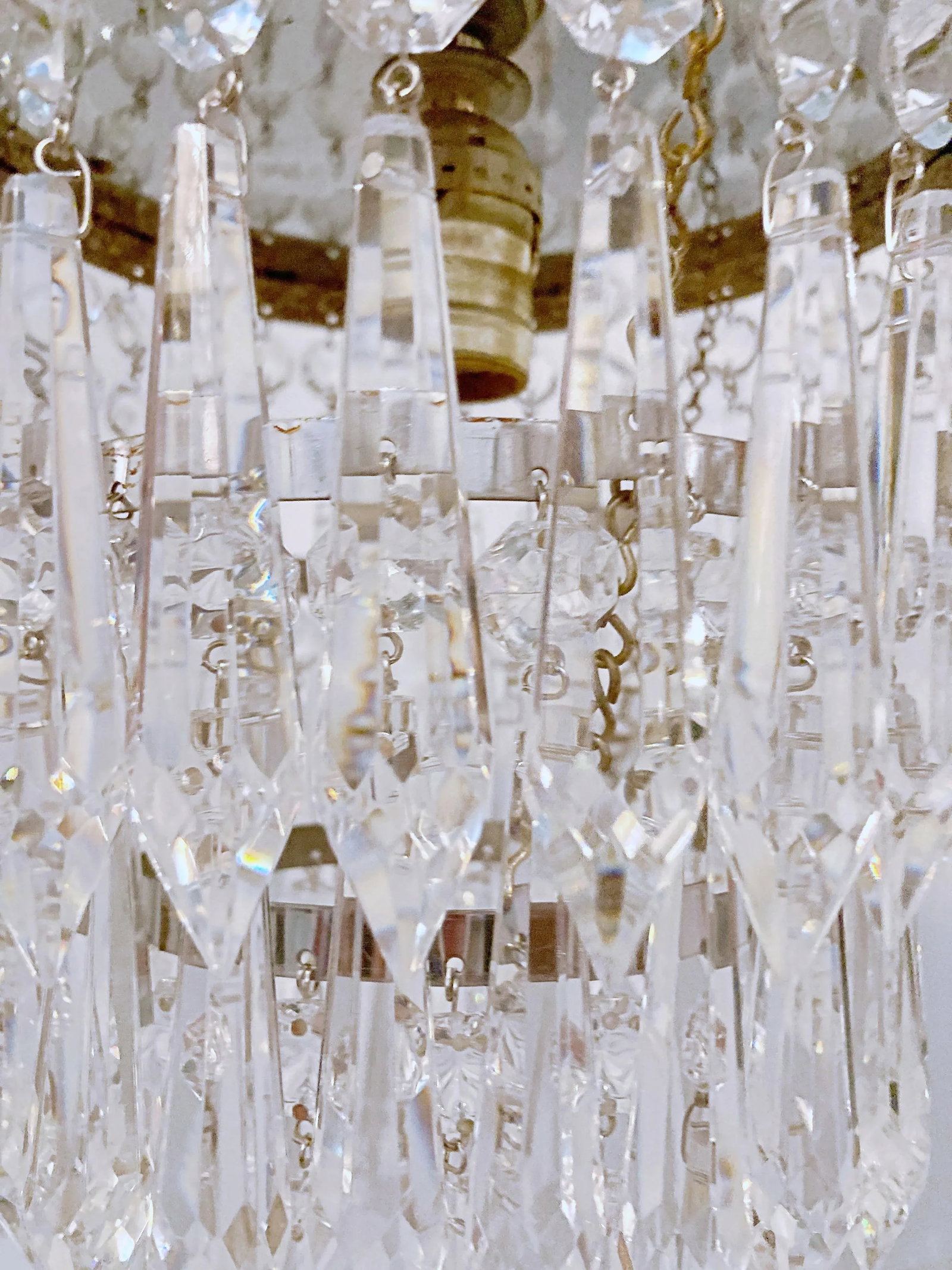 Mid 20th Century Italian Brass Upside Down Layered Cake Chandelier - 5