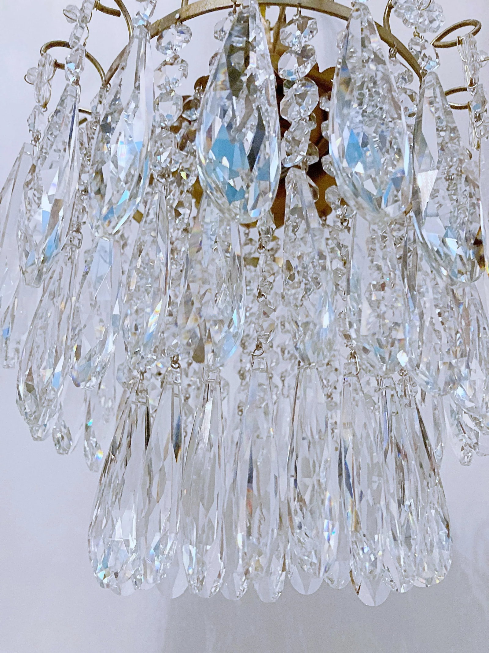 Vintage 1960s Small Brass Chandelier - 5