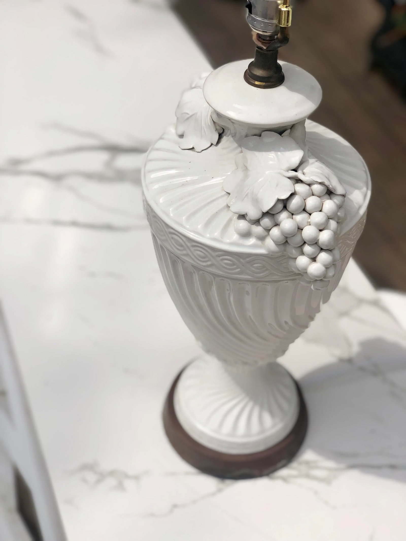 Antique Italian Capodimonte Style Vase Lamp - 11