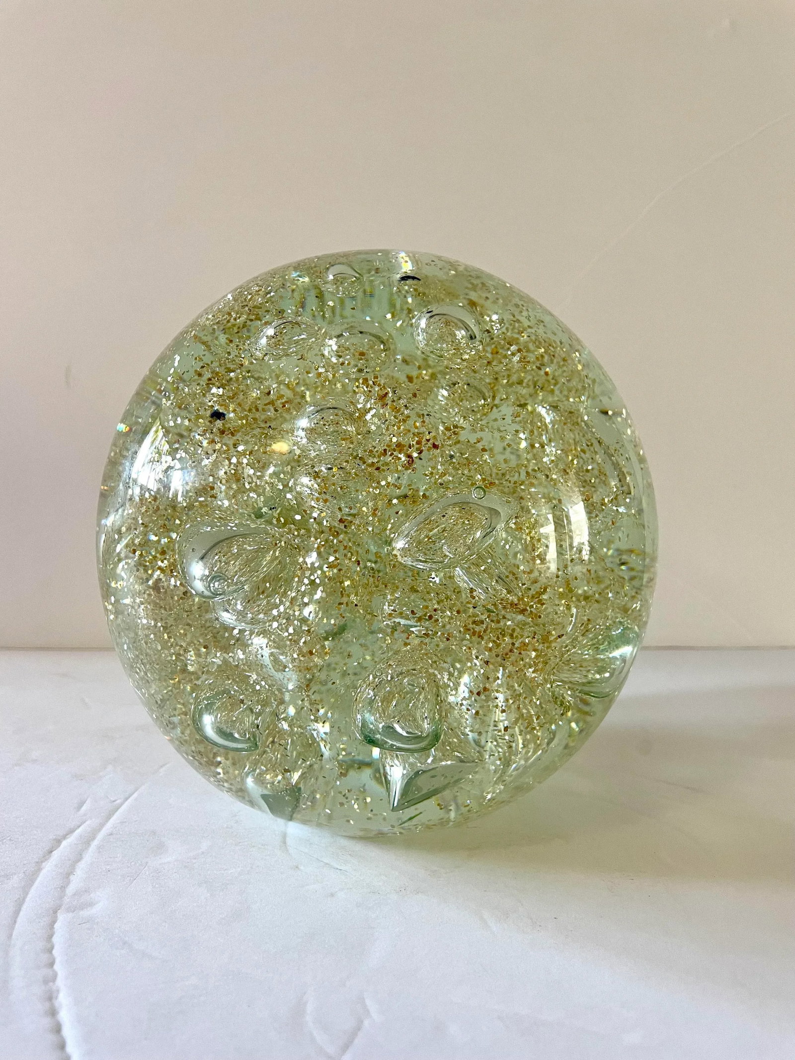 Large Vintage Art Glass Sphere Paper Weight - 2