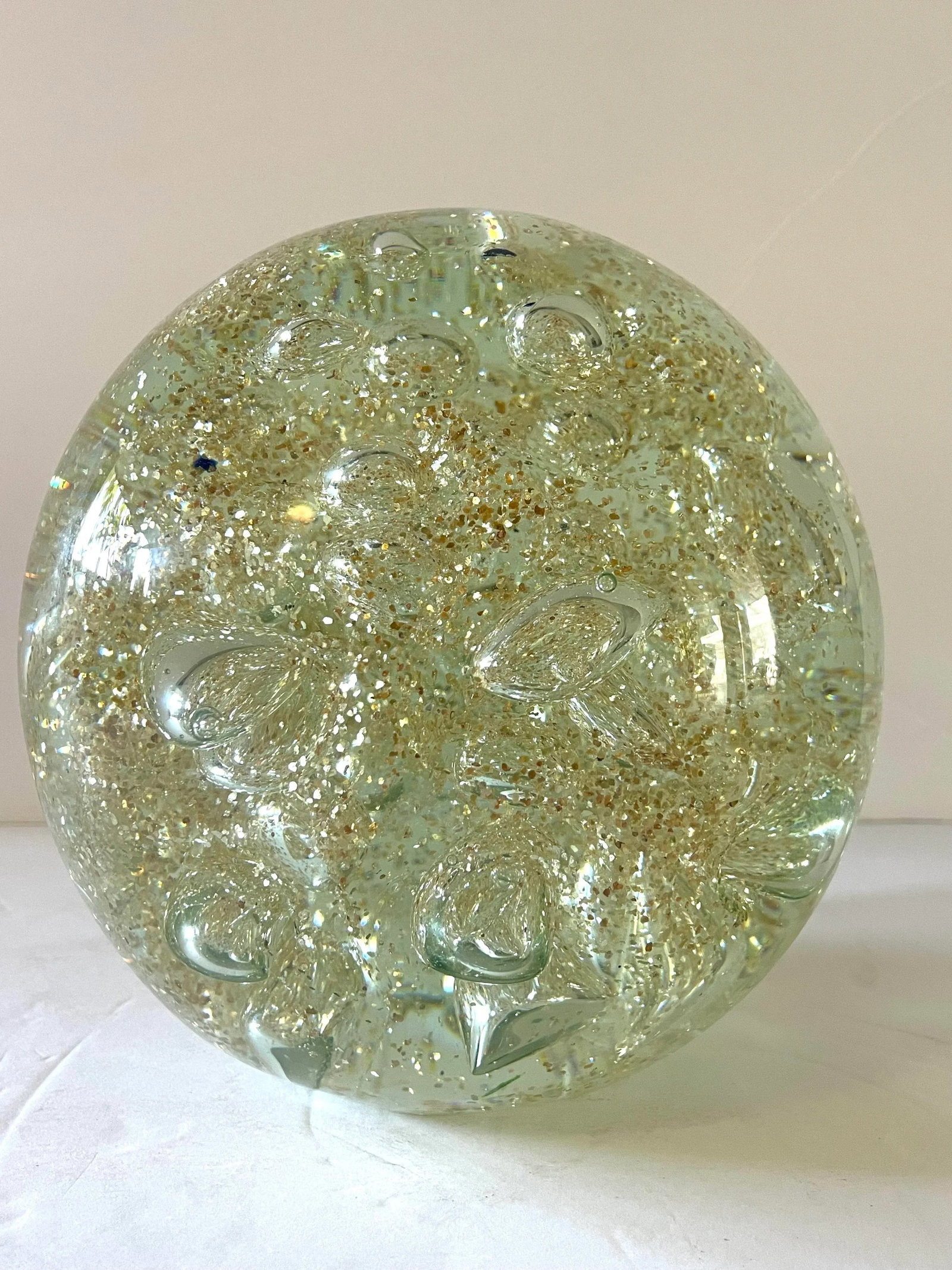 Large Vintage Art Glass Sphere Paper Weight - 3