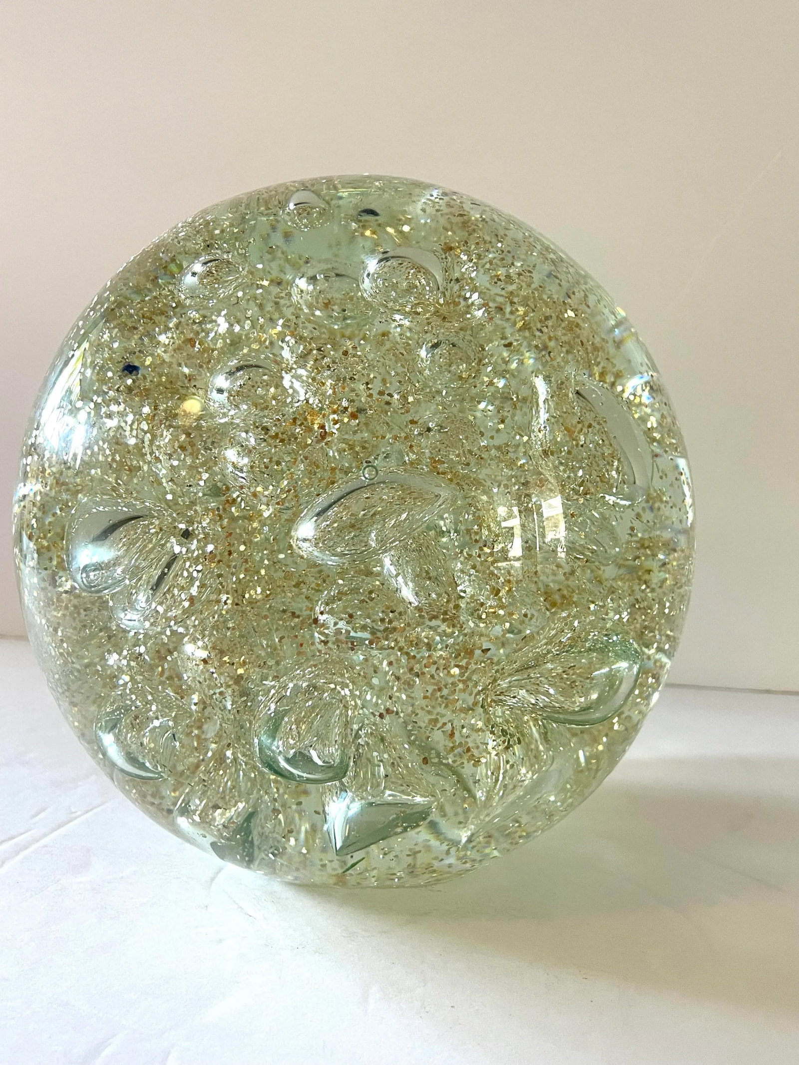 Large Vintage Art Glass Sphere Paper Weight - 4