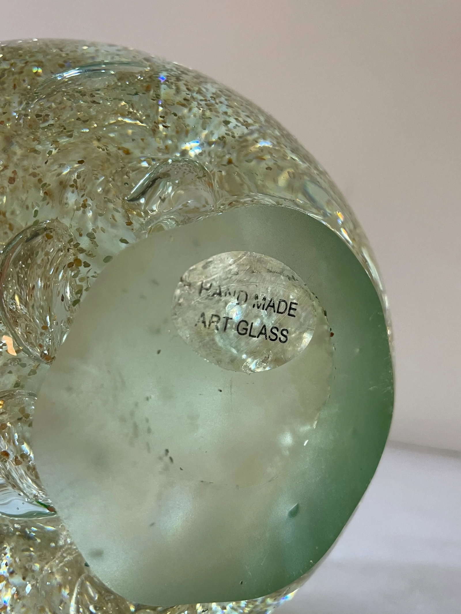 Large Vintage Art Glass Sphere Paper Weight - 5