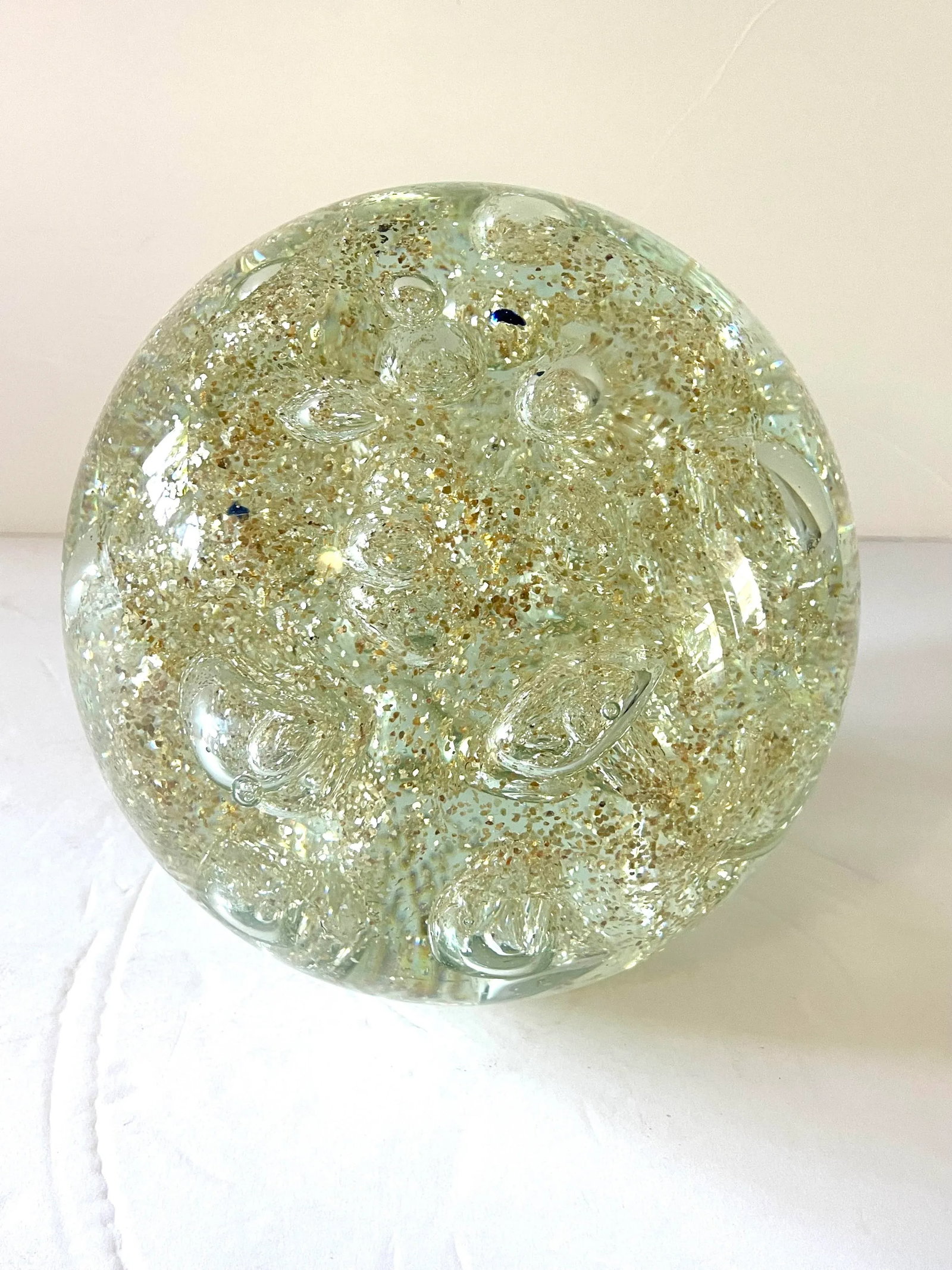 Large Vintage Art Glass Sphere Paper Weight - 6