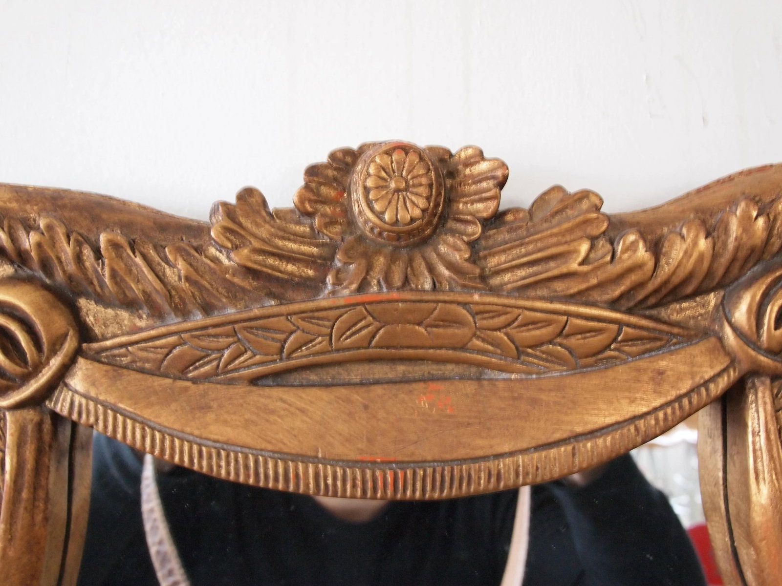 Vintage Rococo Syroco Style Carved Relief Frame Wall Mirrors in Gilt Molded Plaster Native Islander - 4