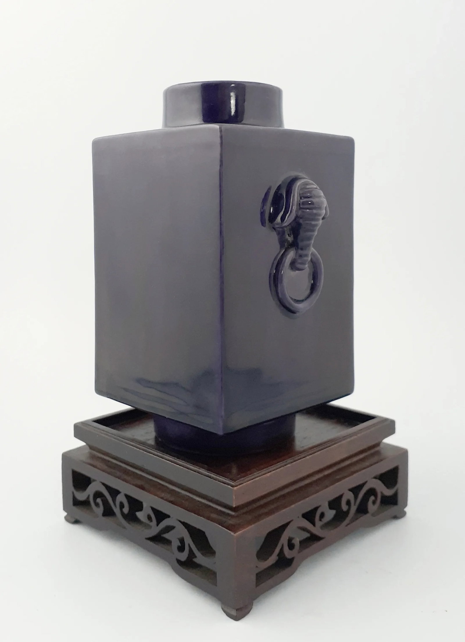 Chinese Porcelain Purple Elphant Head Cong - 2
