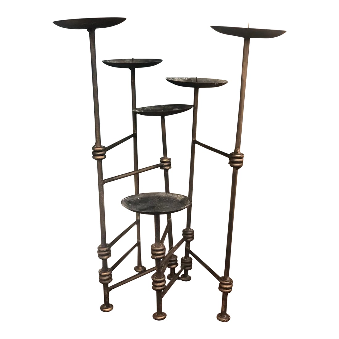 Vintage Mid-Century Modern Expandable Metal Candle Holder: Vintage Mid-century Modern Expandable Metal Candle Holder Approx Dimensions: Overall :16" x 6" x 5" when folded, 26" when expanded Condition: Alterations: Original Condition Unaltered Imperfections: