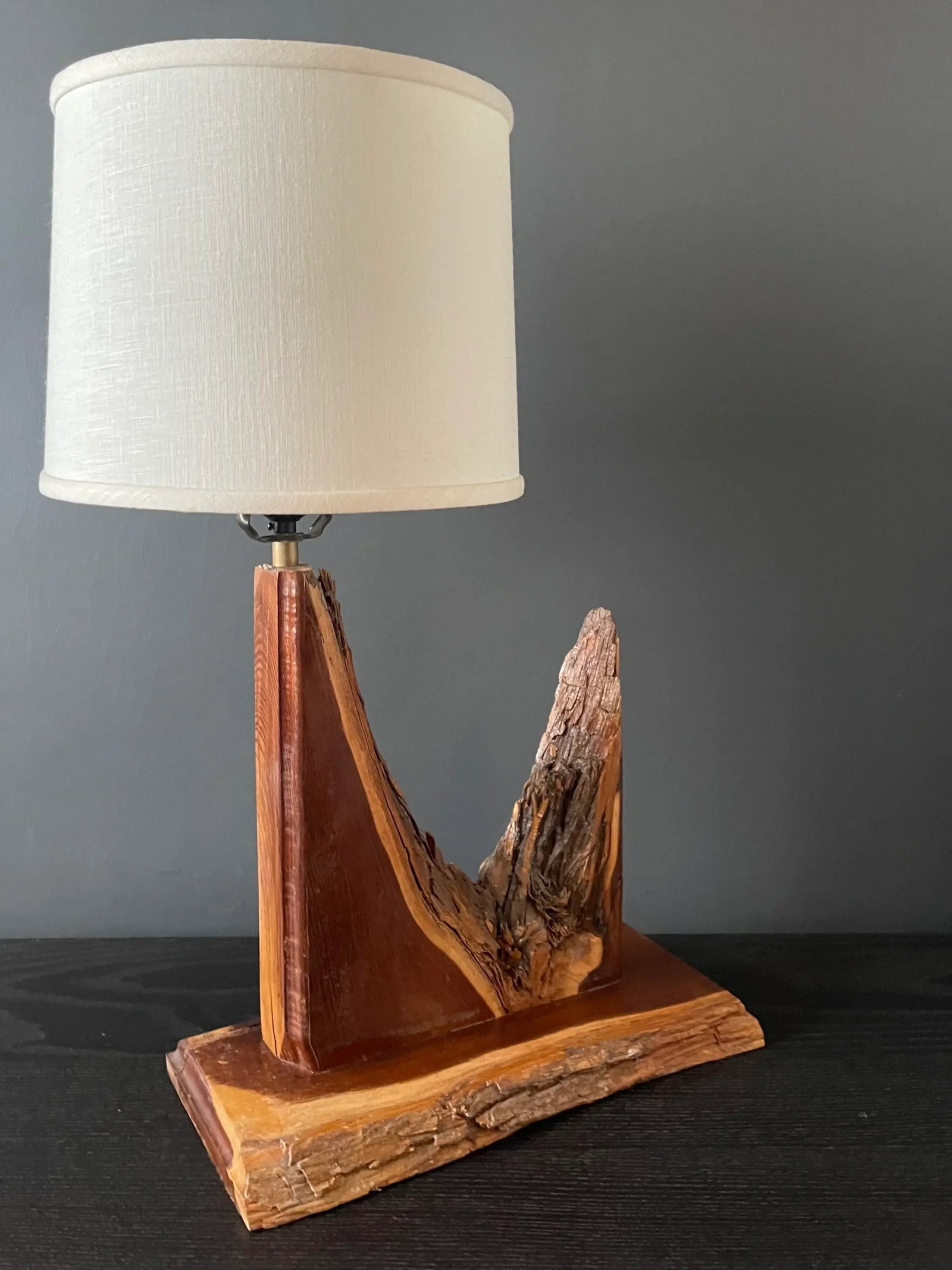 1970's Rustic Handcrafted Table Lamp - 4