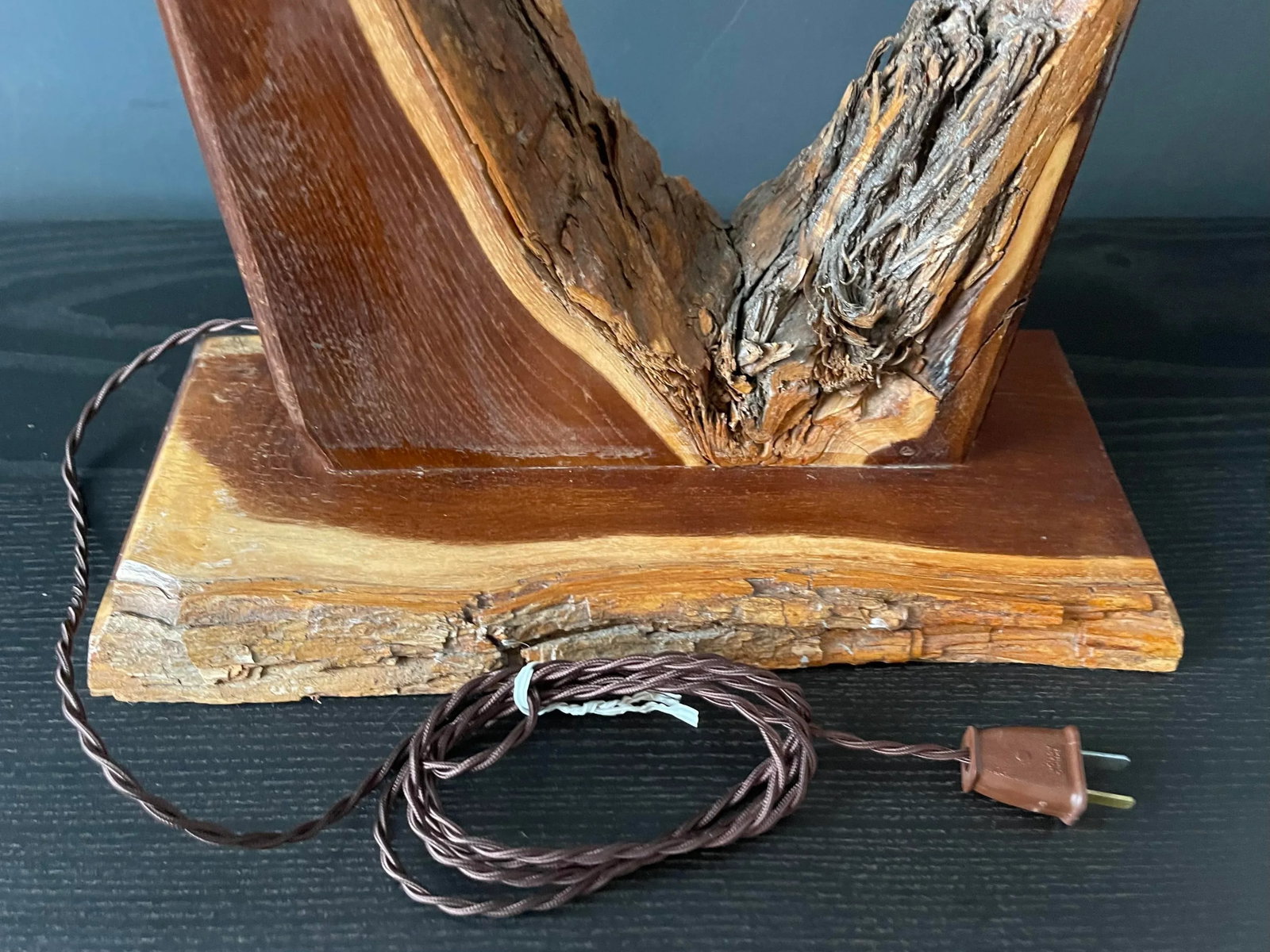 1970's Rustic Handcrafted Table Lamp - 6