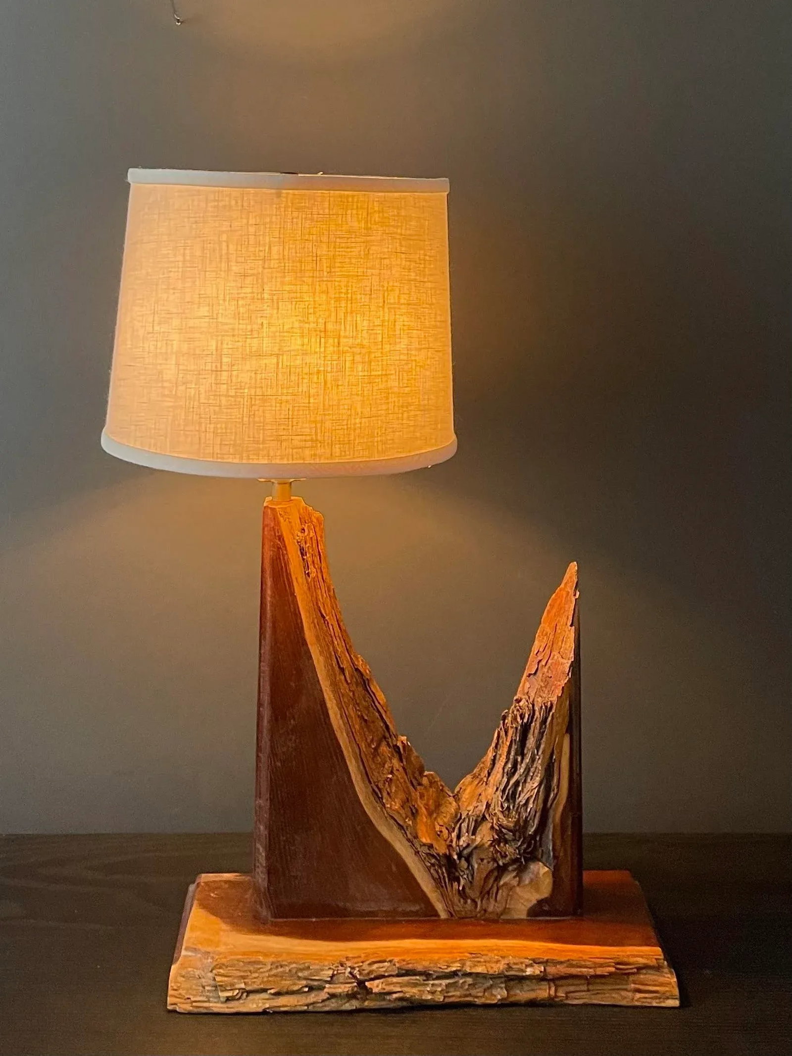 1970's Rustic Handcrafted Table Lamp - 7