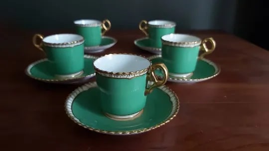 Copeland Spode Green Demitasse Cups Set- 10 Pieces - 2