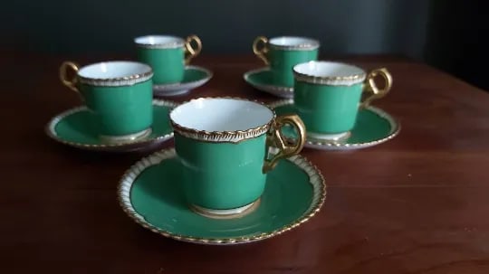 Copeland Spode Green Demitasse Cups Set- 10 Pieces - 5